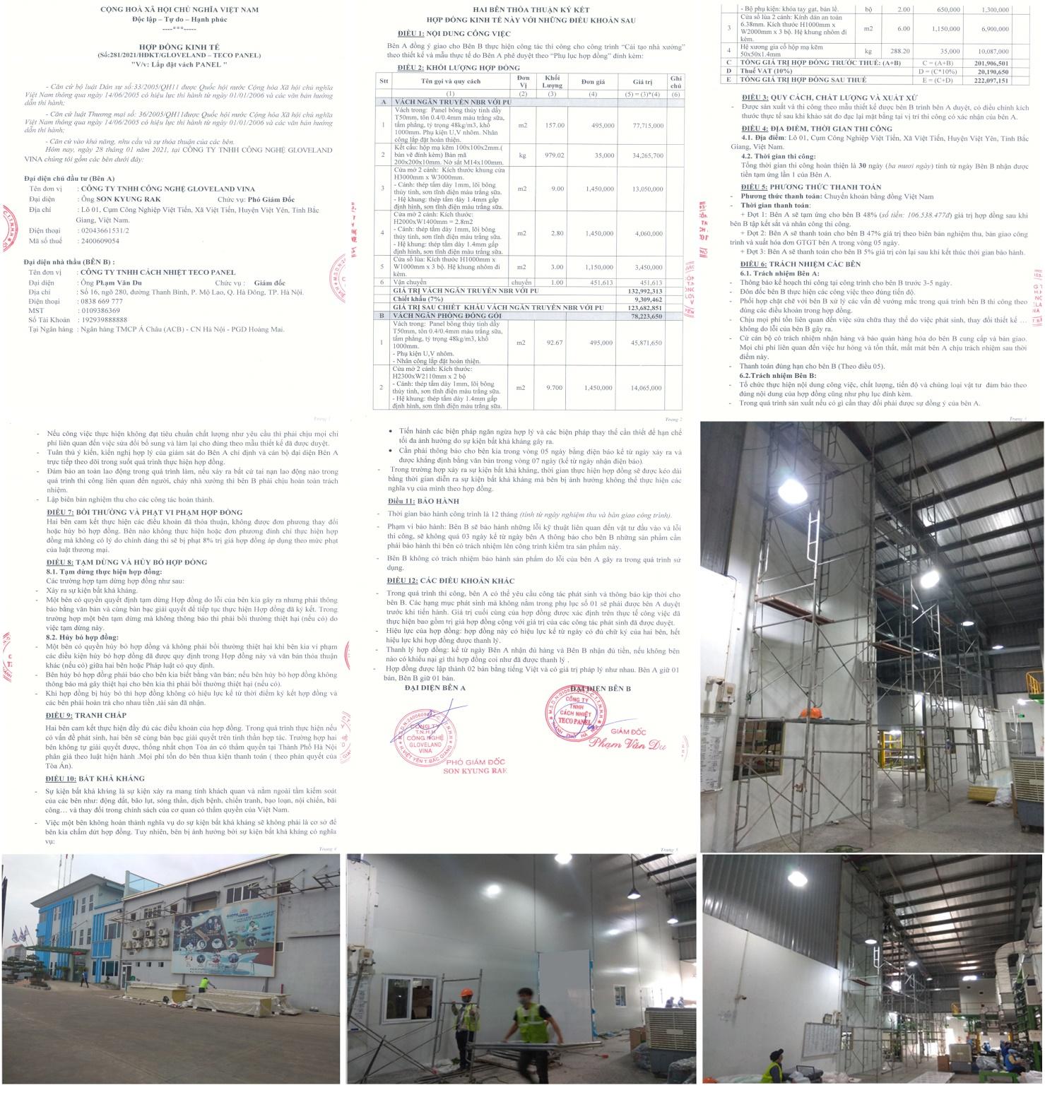 Cải tạo nhà xưởng Công ty TNHH công nghệ Gloveland Vina