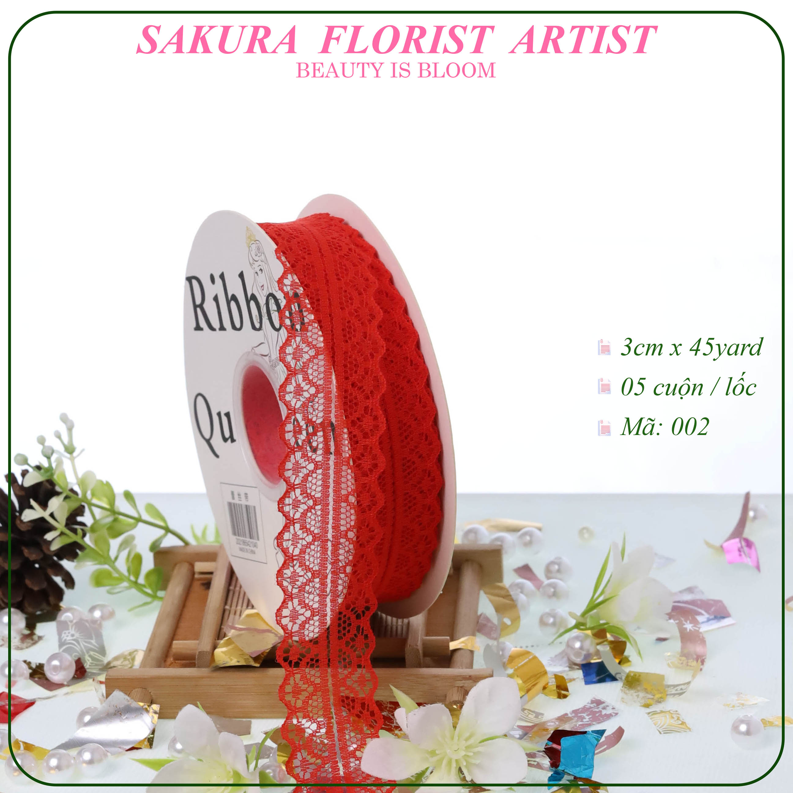 ruy băng satin trơn màu kem - mã 002