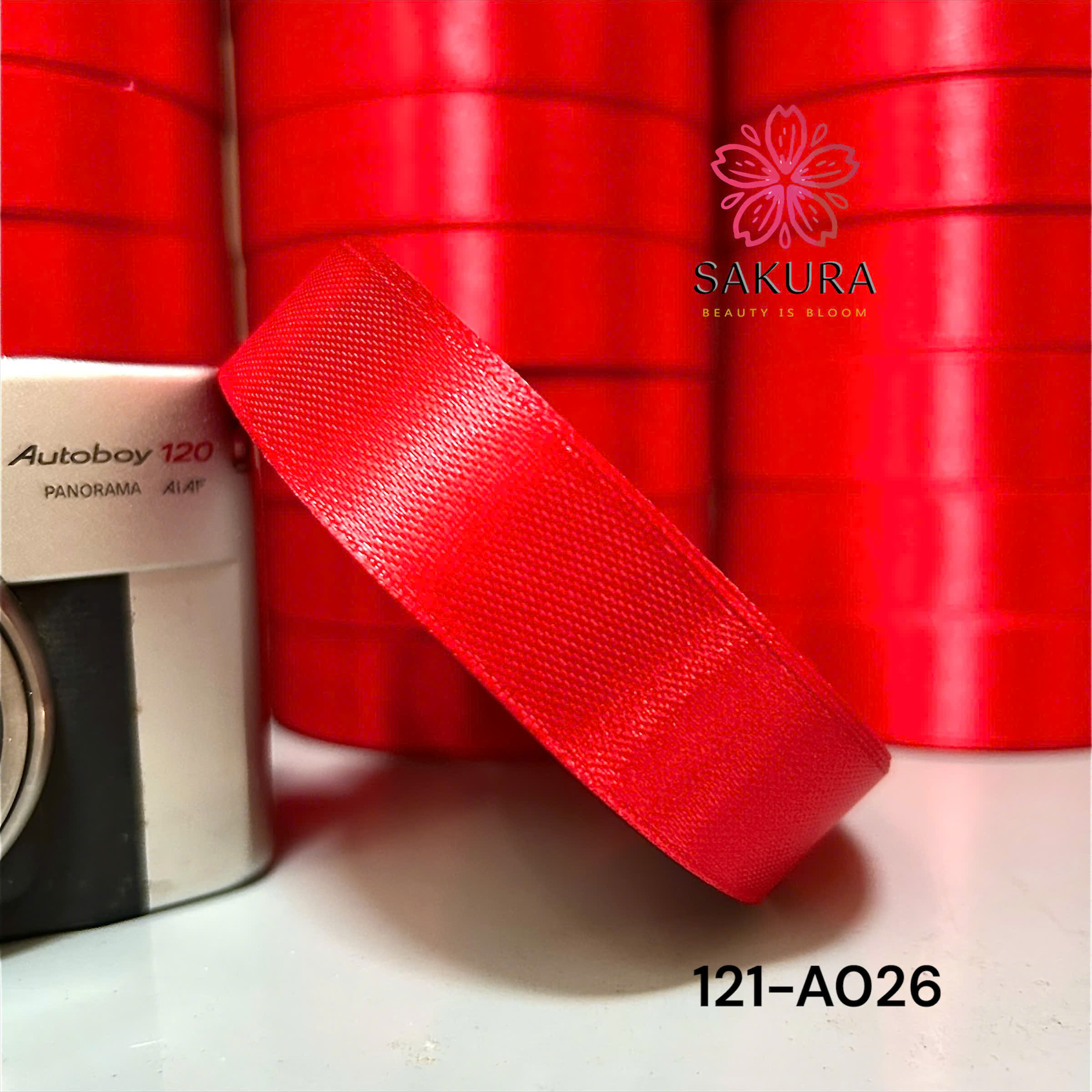 ruy băng satin trơn màu đỏ mã 026