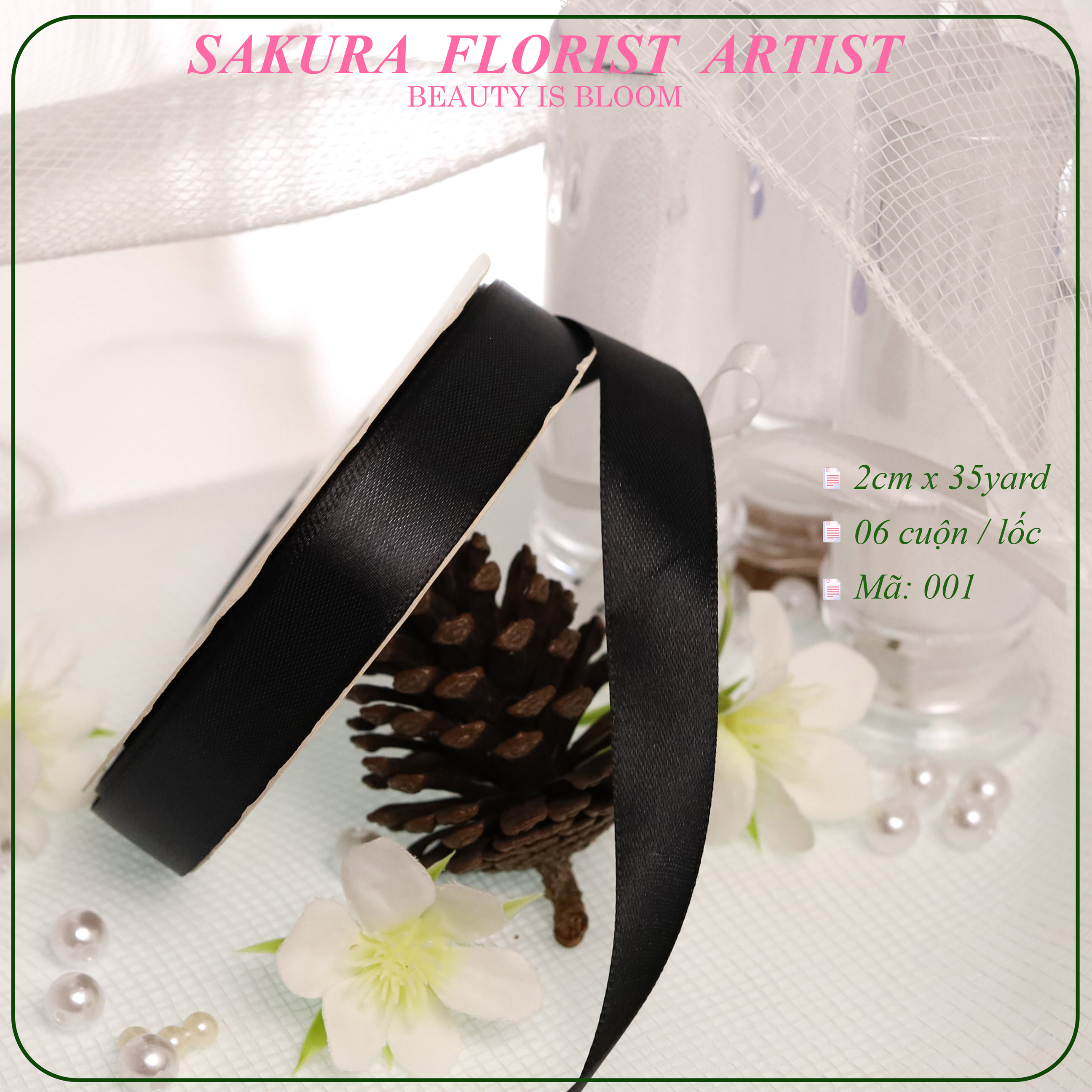 2cm-Ruy Băng Vải Trơn