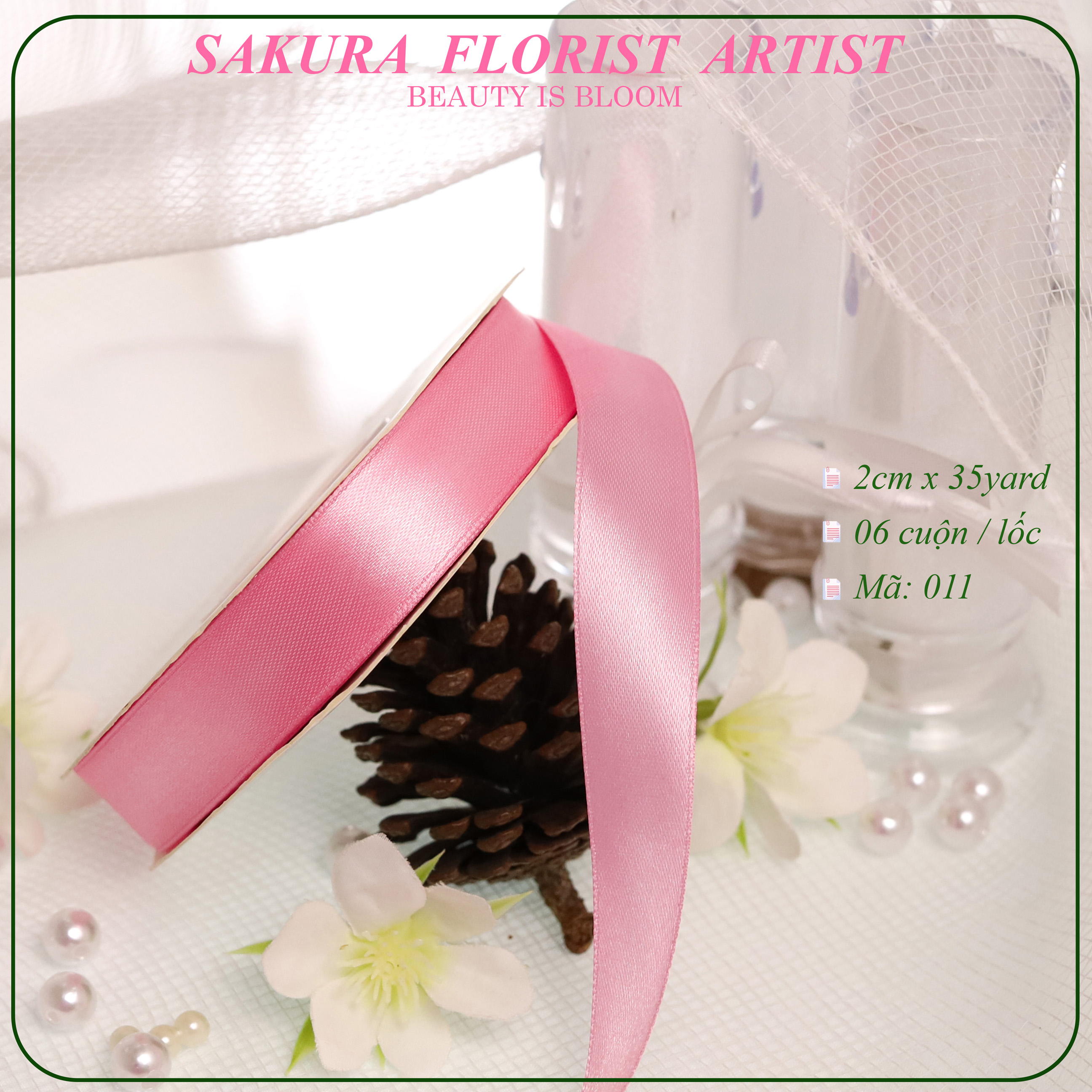 2cm-Ruy Băng Vải Trơn