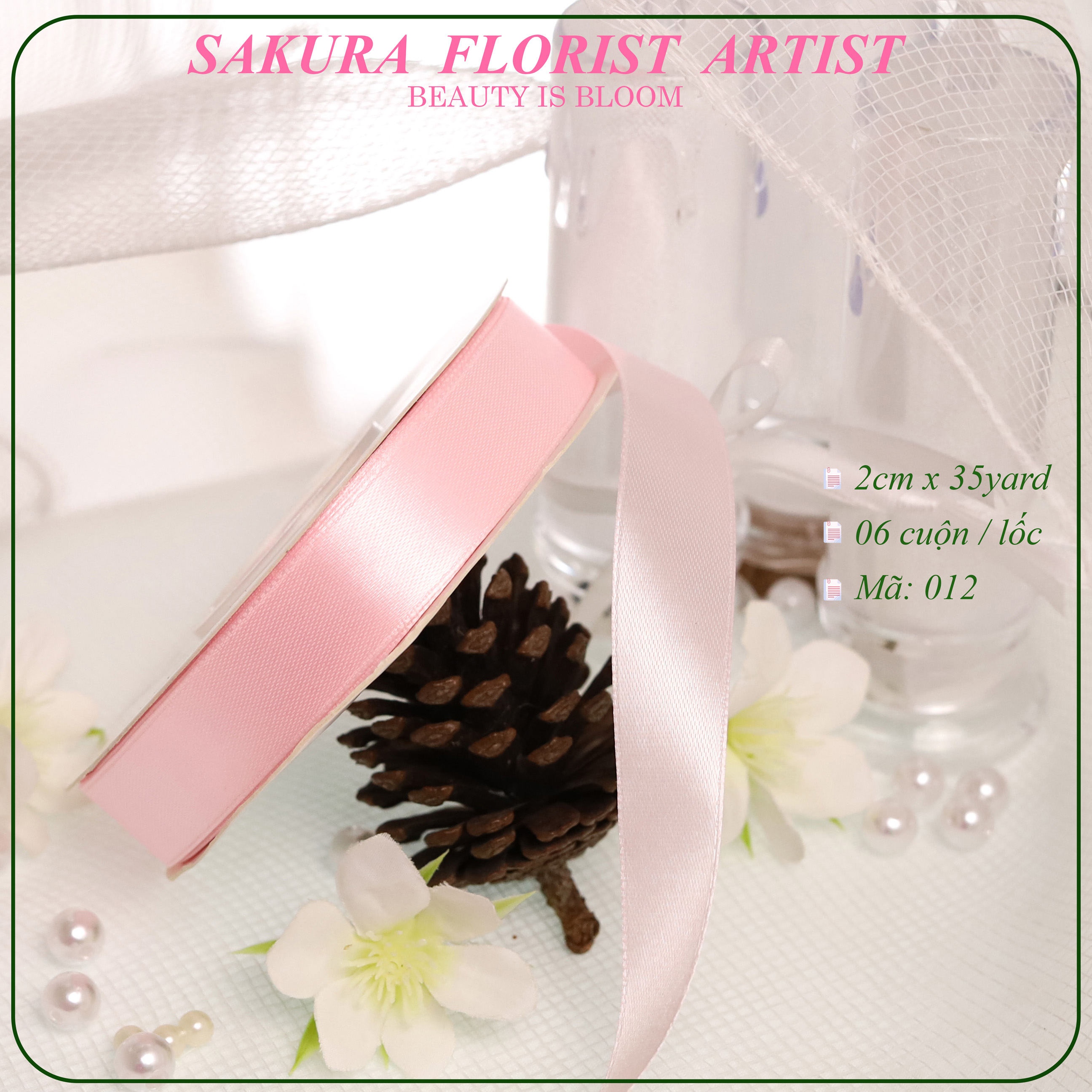 2cm-Ruy Băng Vải Trơn