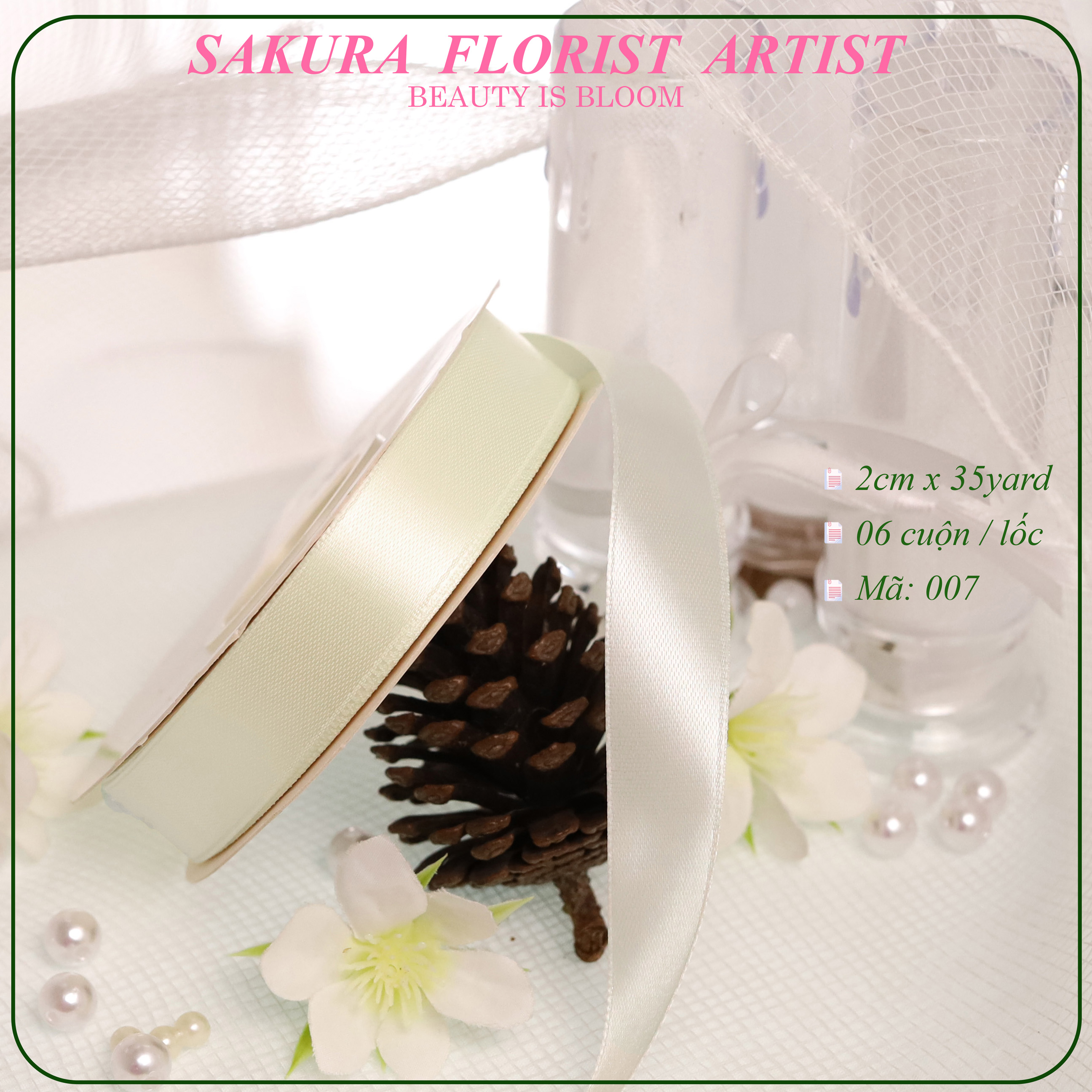 2cm-Ruy Băng Vải Trơn