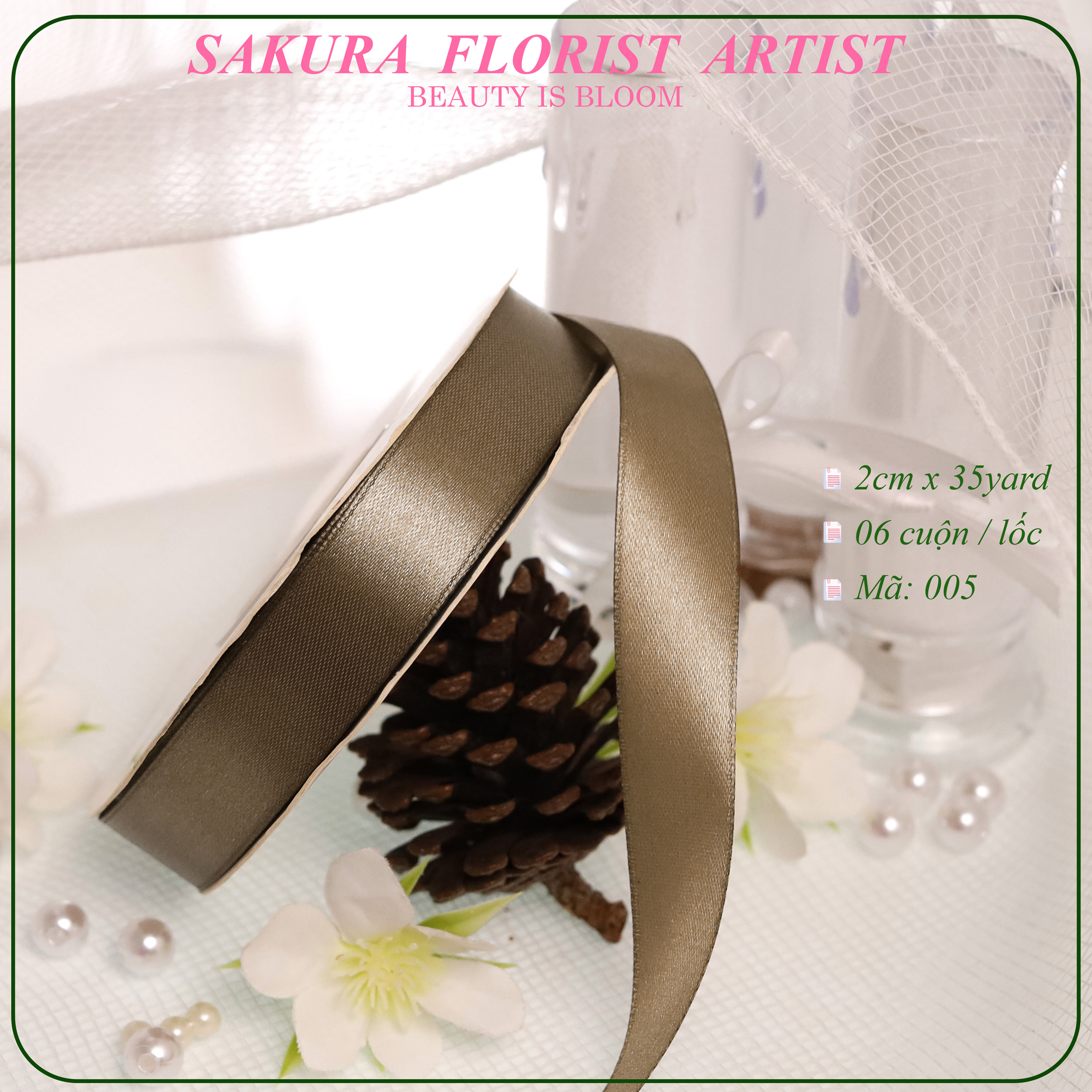 2cm-Ruy Băng Vải Trơn