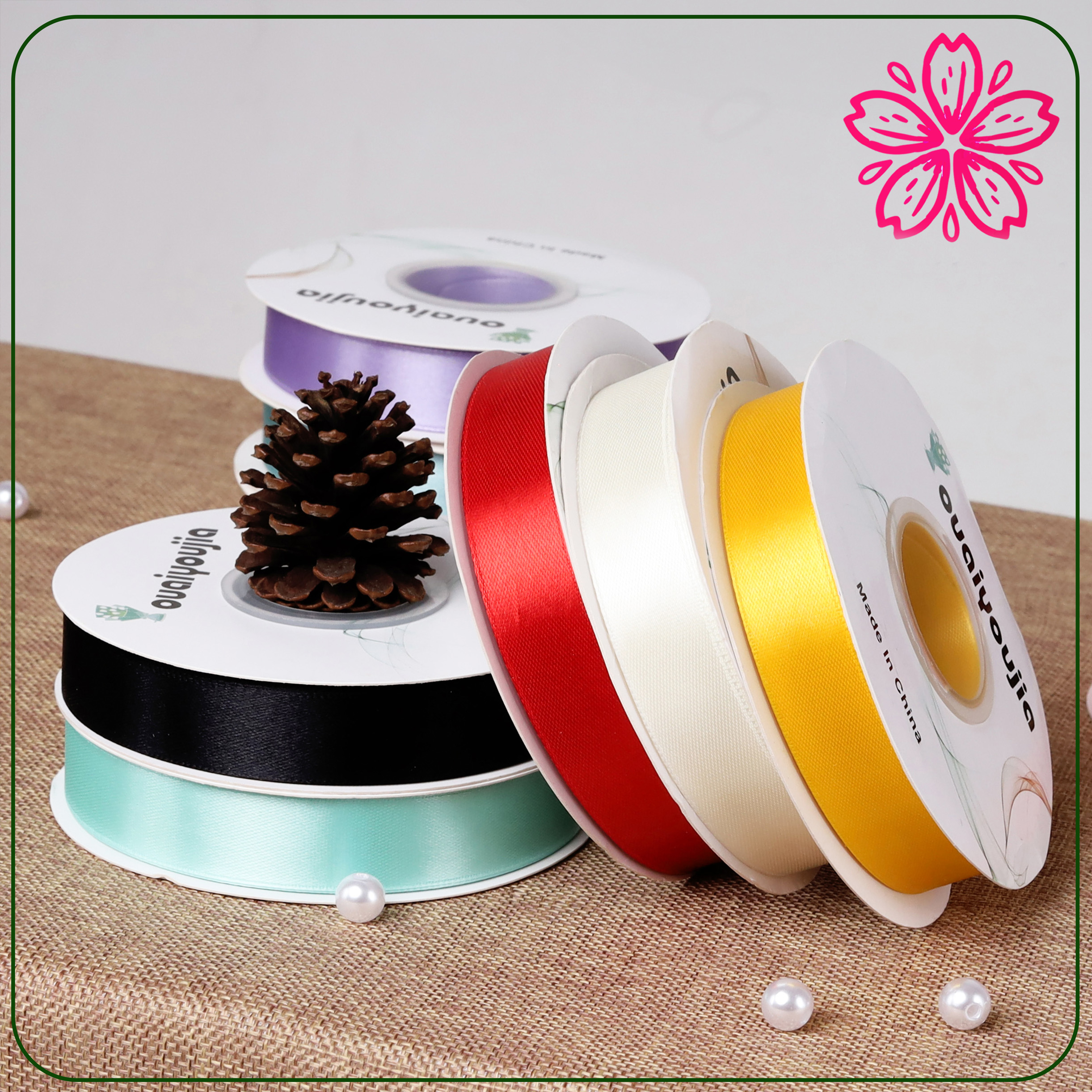 2cm-Ruy Băng Vải Trơn