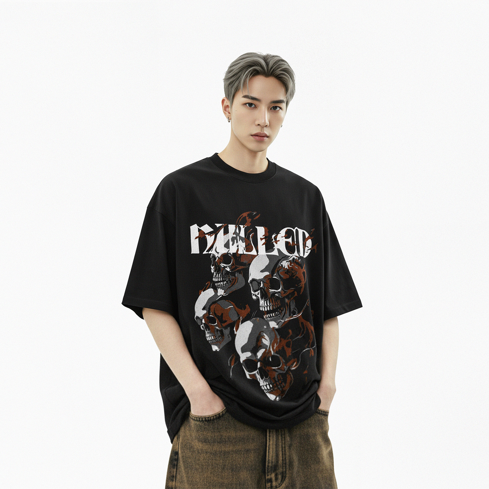 Áo thun form rộng tay ngắn local brand NULLED Soulfire Tee N-T3