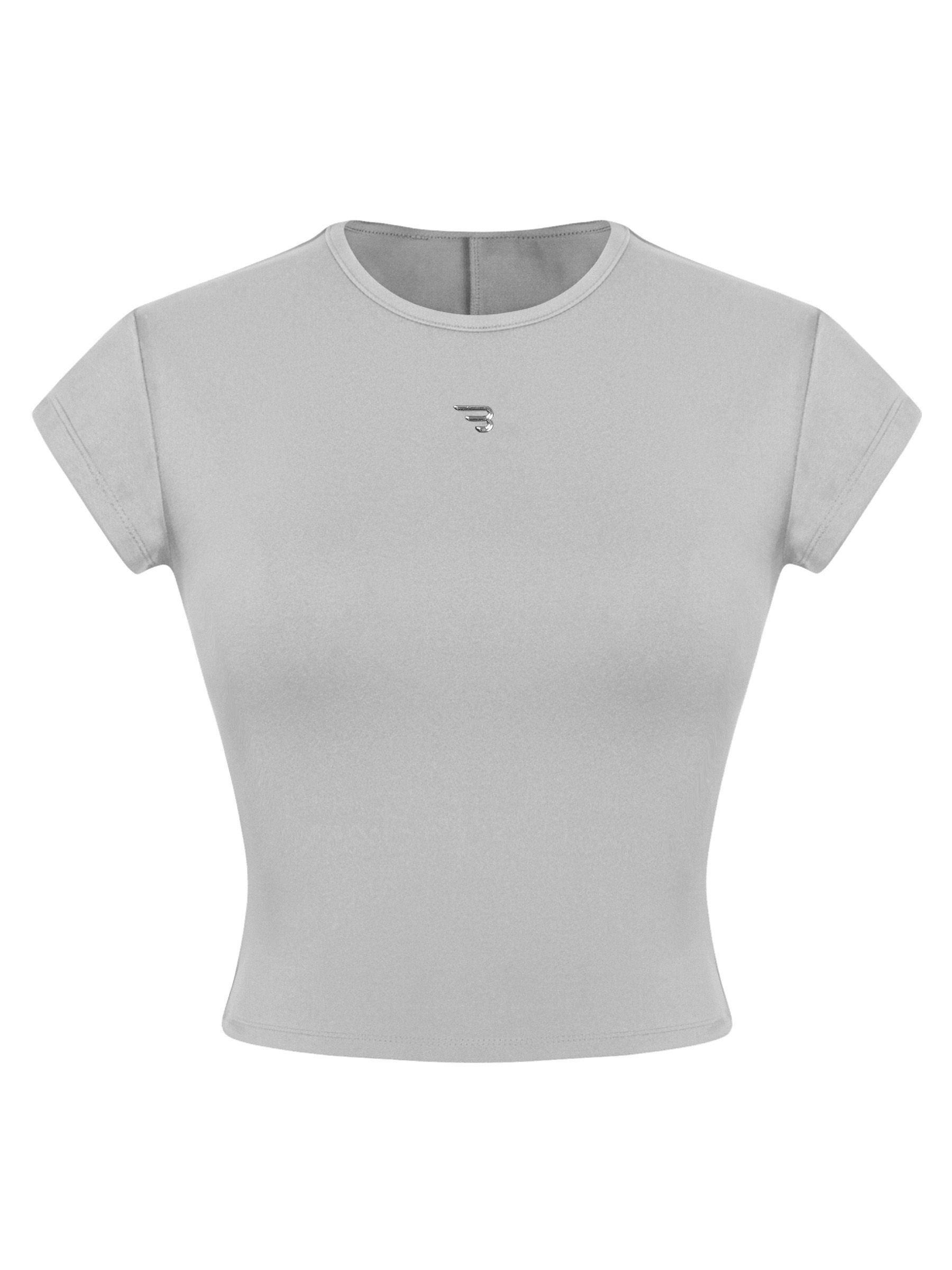 Áo thể thao body nữ croptop cổ tròn BRETH khoét lưng có mút