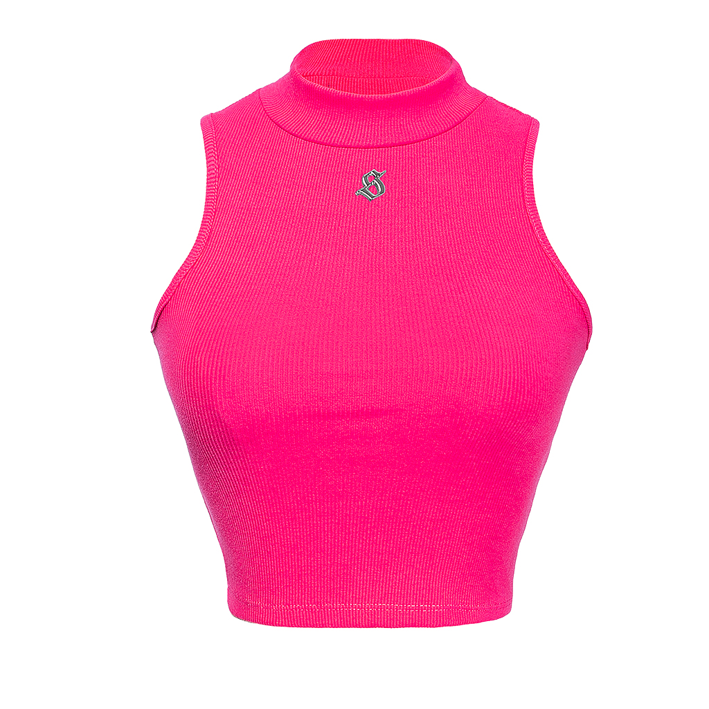 Sisters Áo croptop cổ lọ thun gân co giãn Mico