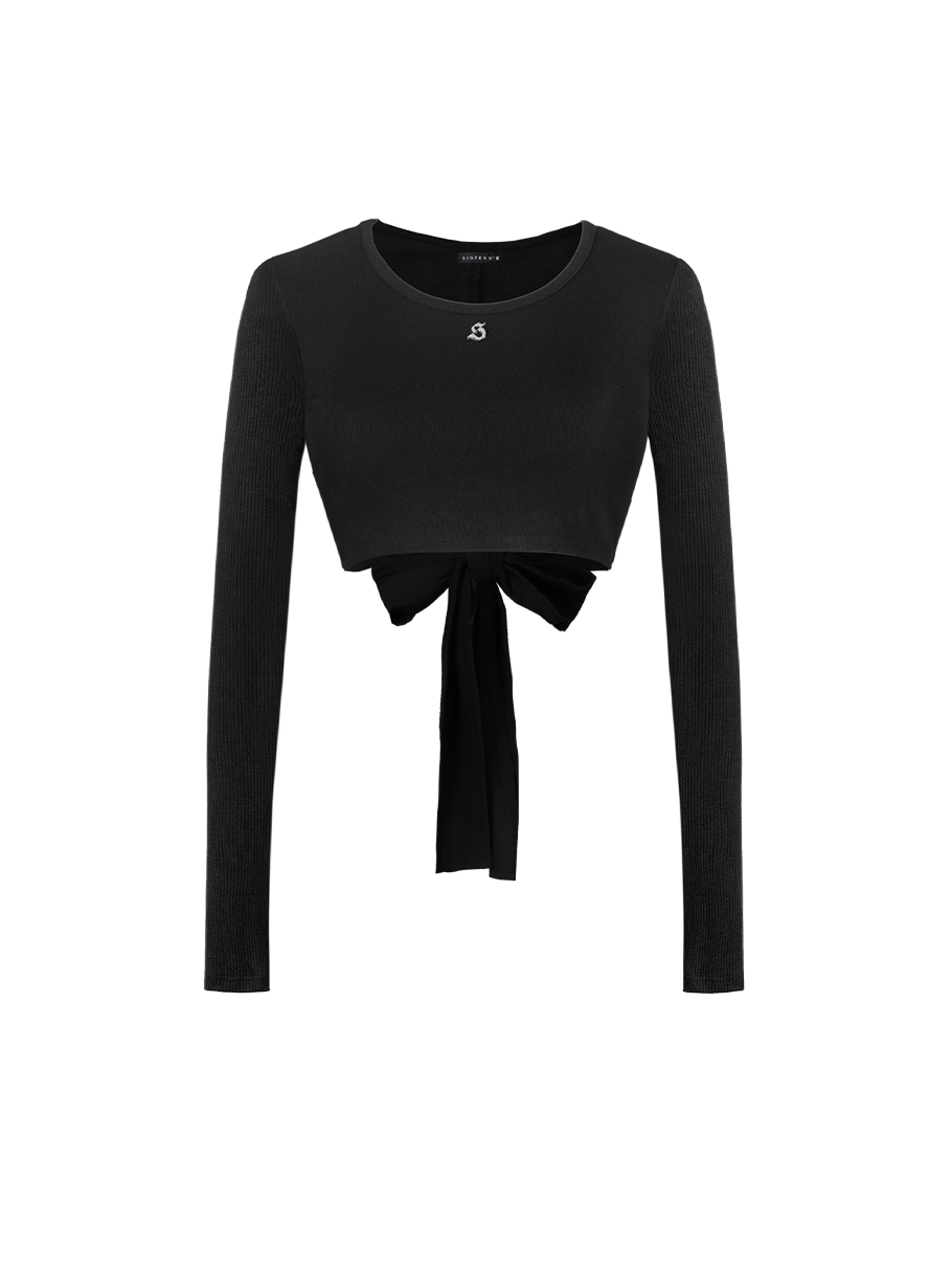 Sisters Áo croptop dài tay hở lưng Giselle