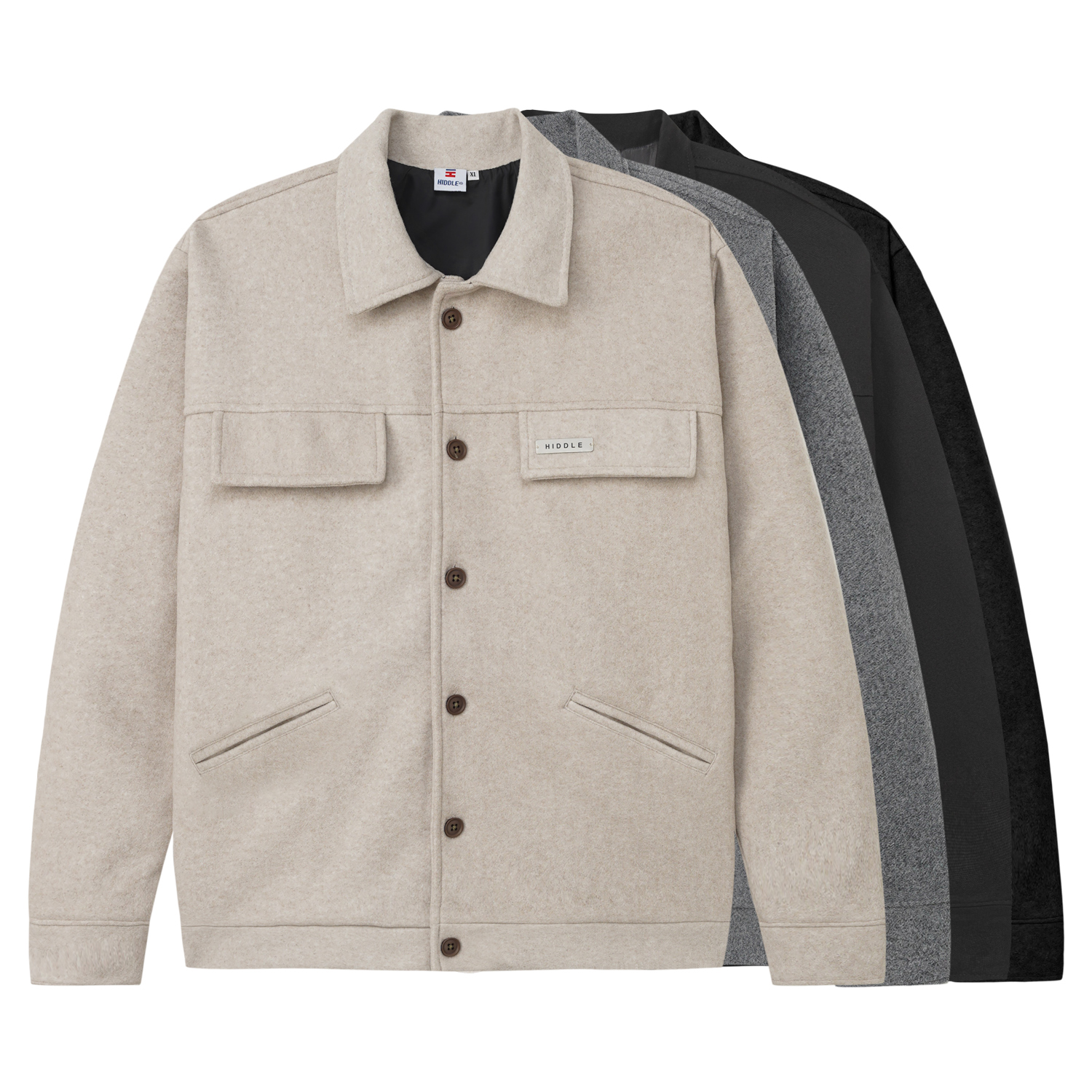 Áo khoác dạ nam cao cấp Hiddle khuy cài H13-AK4