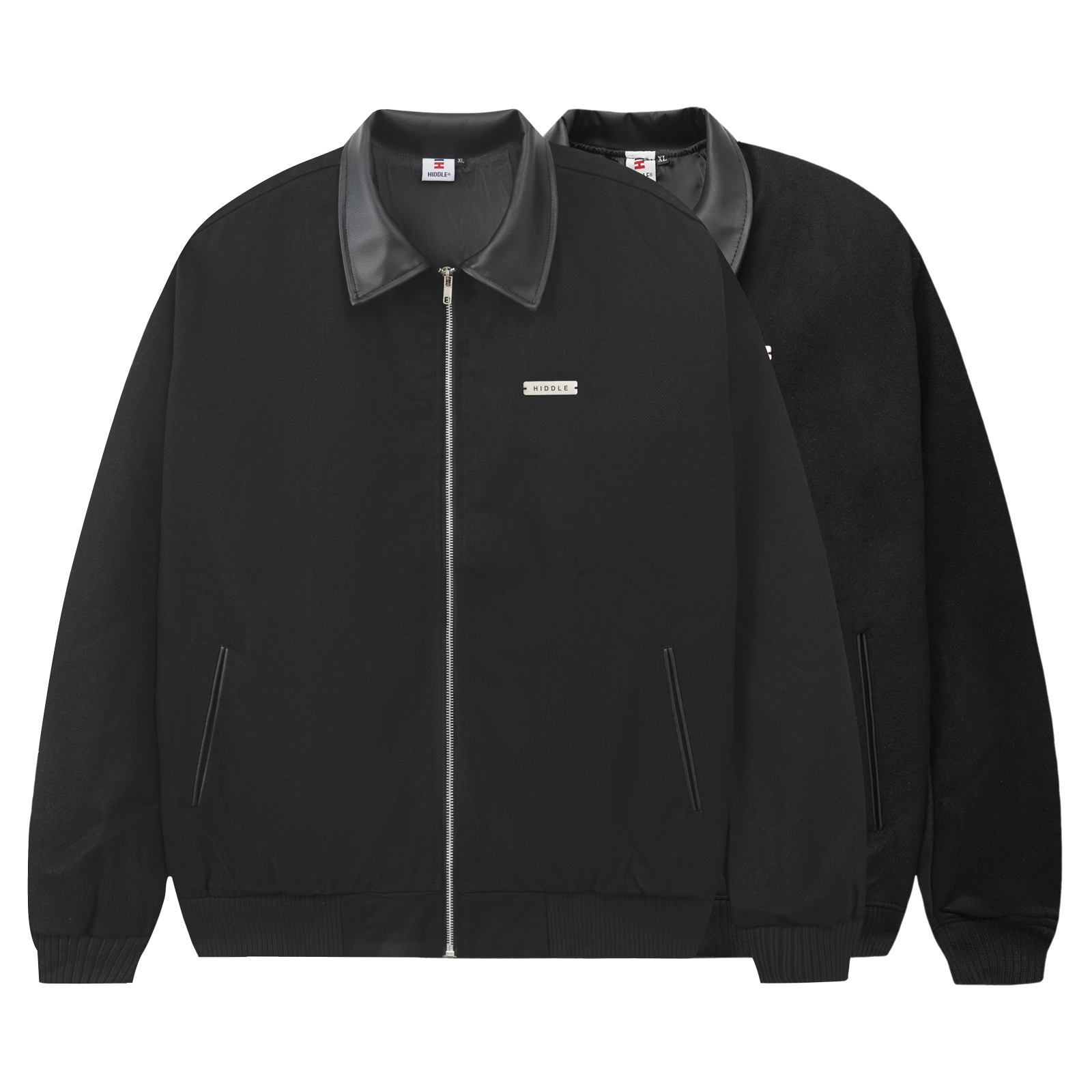 H11-AK3 Áo khoác nỉ dạ nam phối cổ da Hiddle