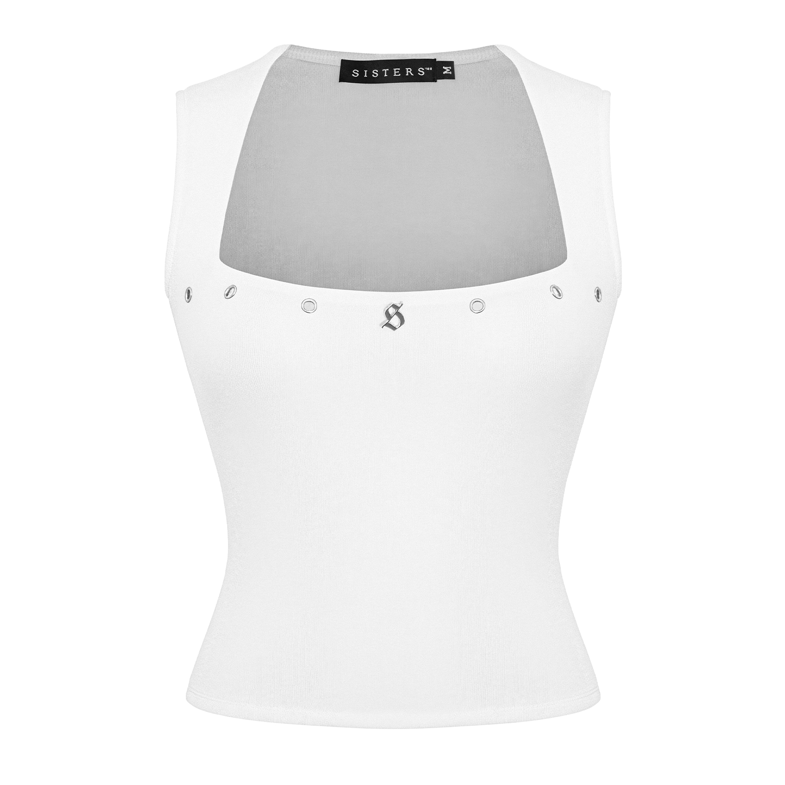 SISTERS Áo dáng dài cổ vuông Millie - Trắng