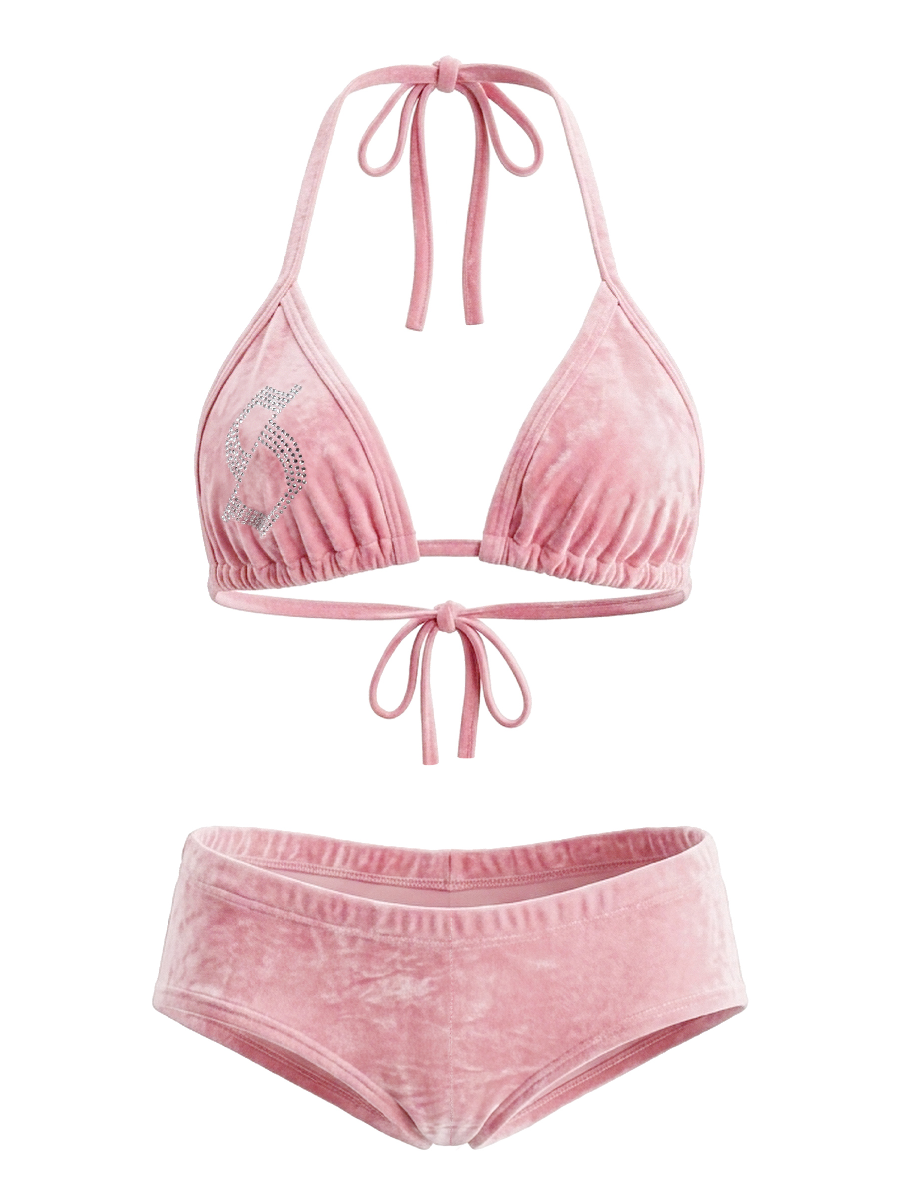 SISTERS Bikini 2 mảnh nhung ép cườm Graziella - Hồng