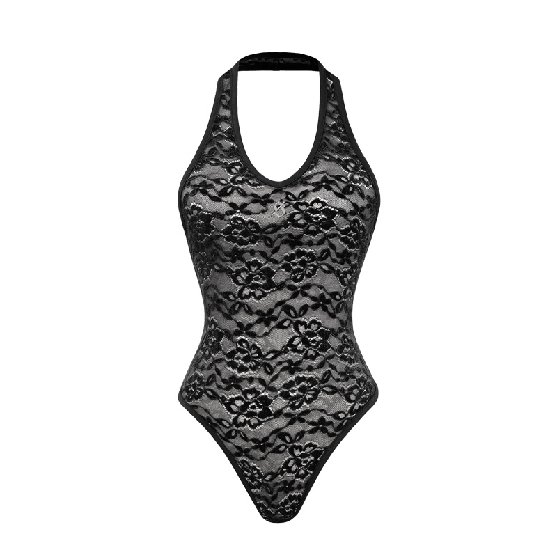 SISTERS Bodysuit ren cổ yếm Rosy