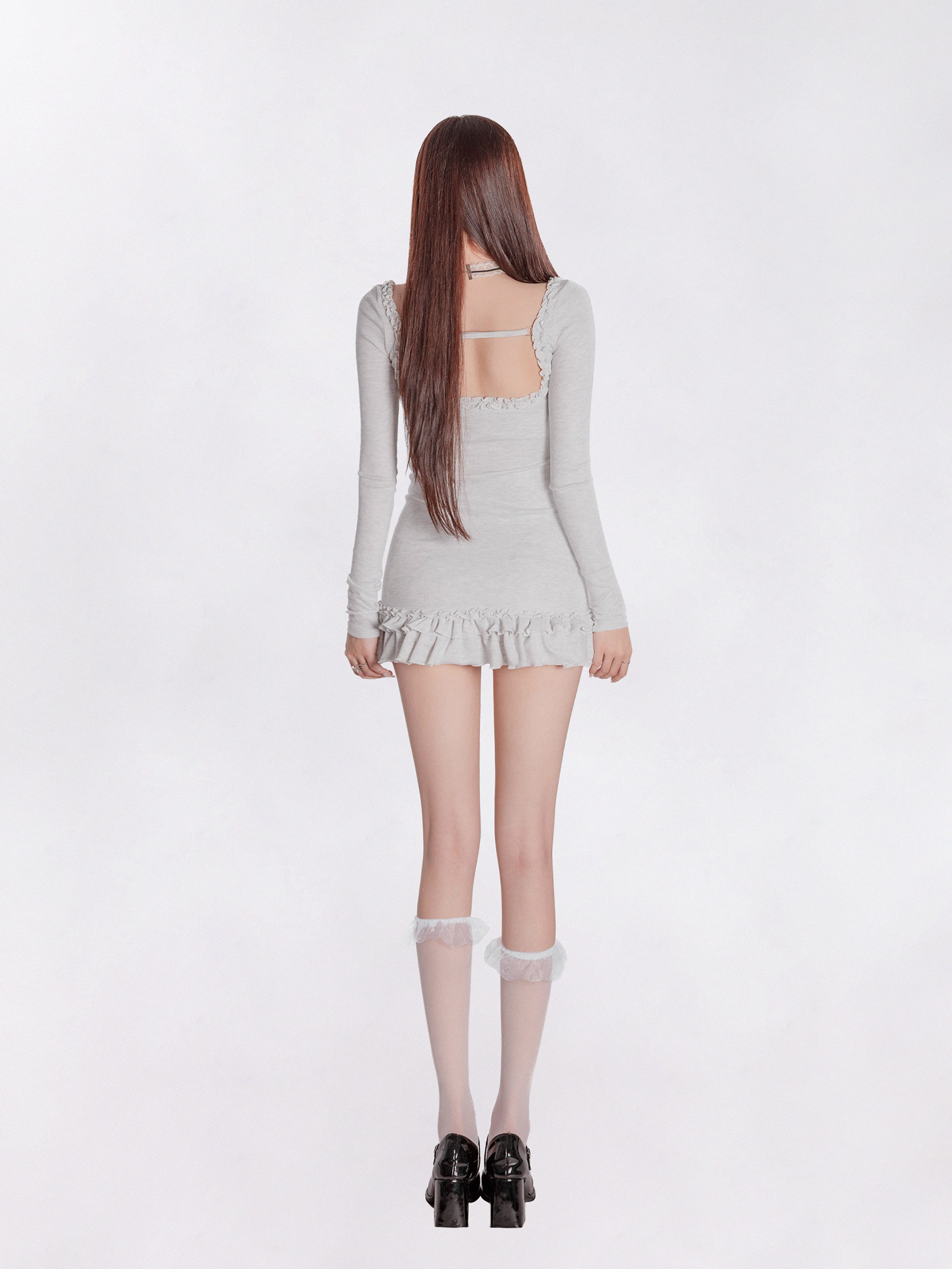 DKMV Cather Dress - Xám trắng