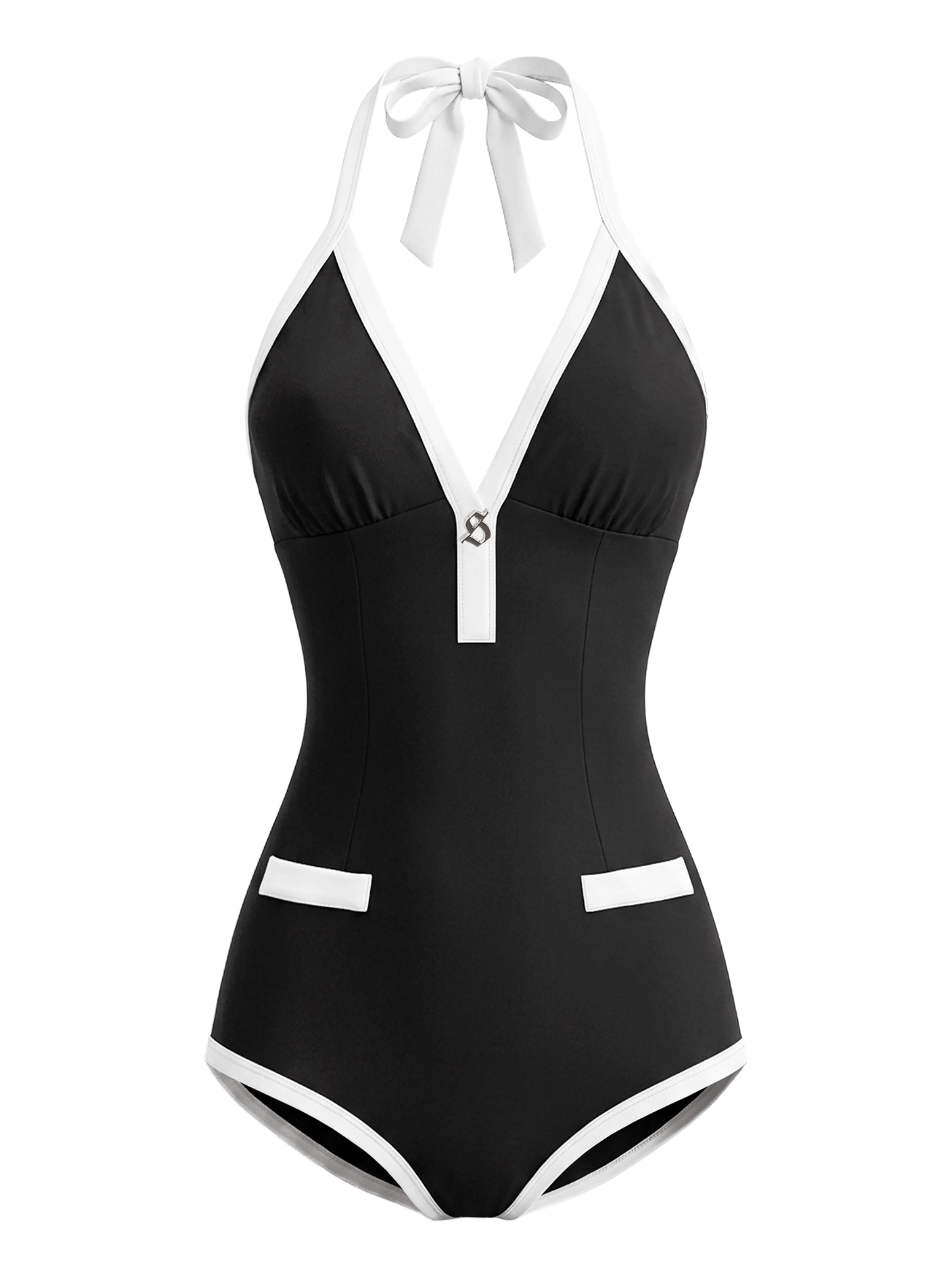 SISTERS Swimsuit cổ yếm phối viền Fiorella