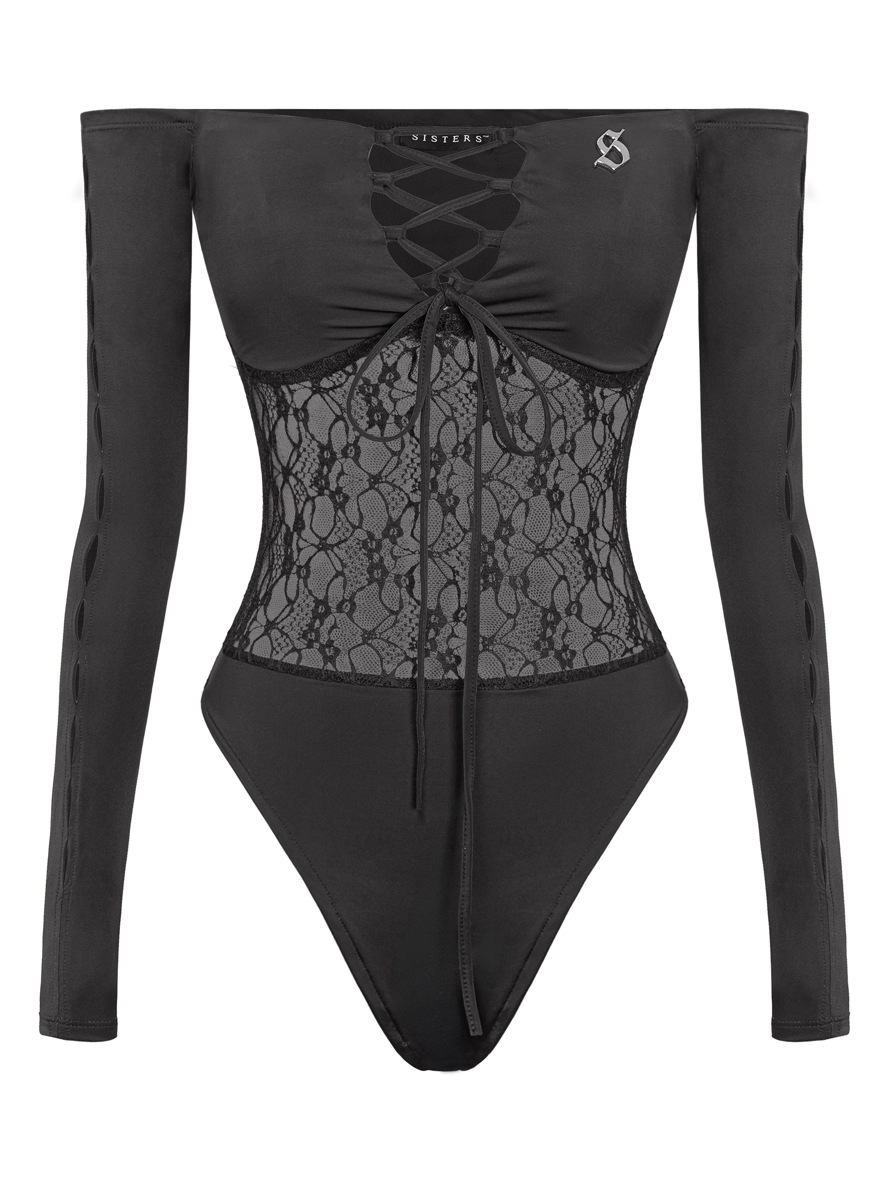 SISTERS Swimsuit trễ vai phối ren Delfina