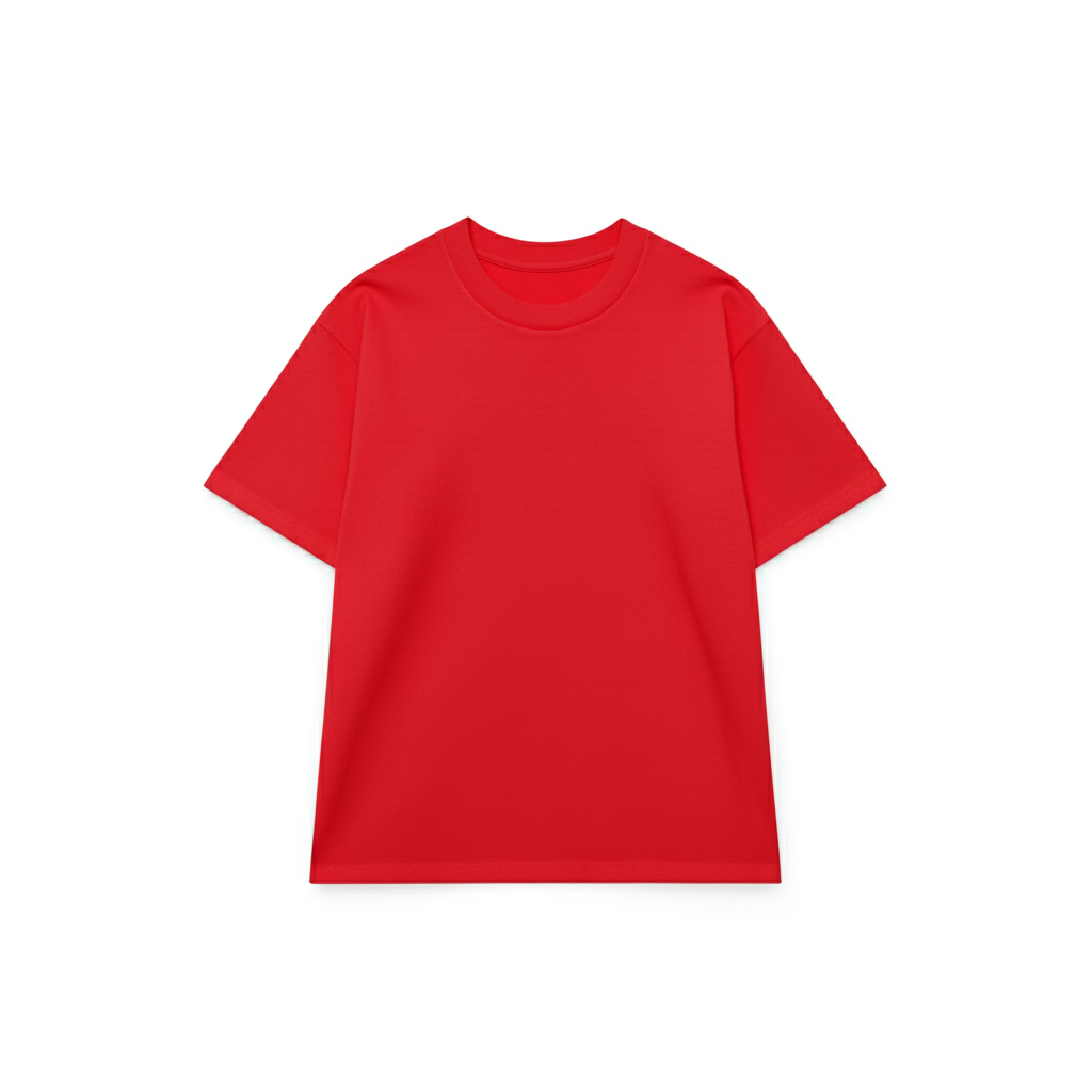 Áo thun trơn HAMCHOI Vải Cotton Thoáng Khí Thấm Hút Mồ Hôi Form Rộng Basic Cổ Tròn Màu Đỏ