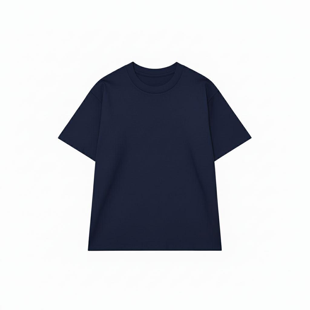 Áo thun trơn HAMCHOI Vải Cotton Thoáng Khí Thấm Hút Mồ Hôi Form Rộng Basic Cổ Tròn Màu Xanh Navy