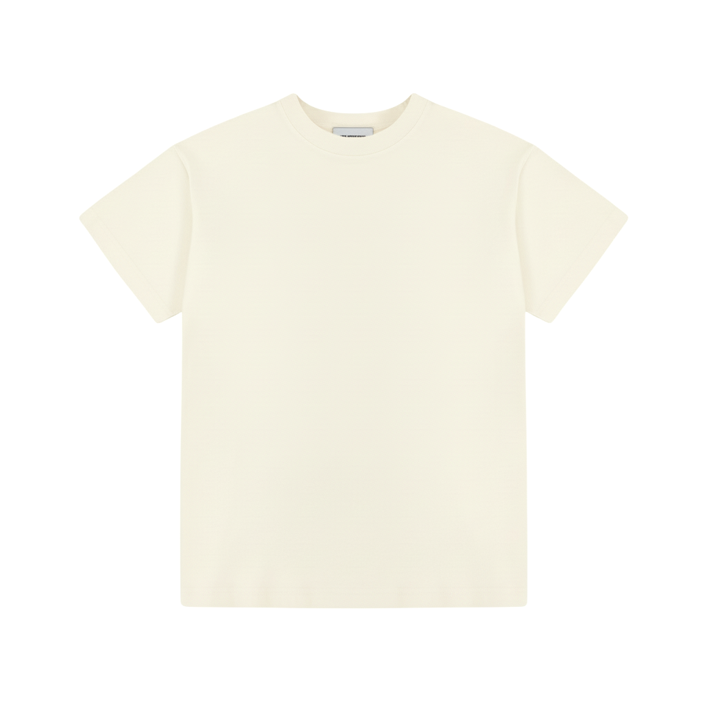 Áo Baby Tee HAMCHOI Cotton Mềm Mại Form Suông Cơ Bản Màu Kem Trơn Thiết Kế Cổ Tròn Thoáng Khí