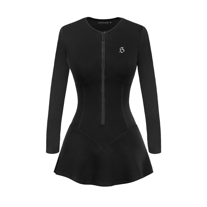 SISTERS Jump váy tay dài khoá kéo ngực Lowen