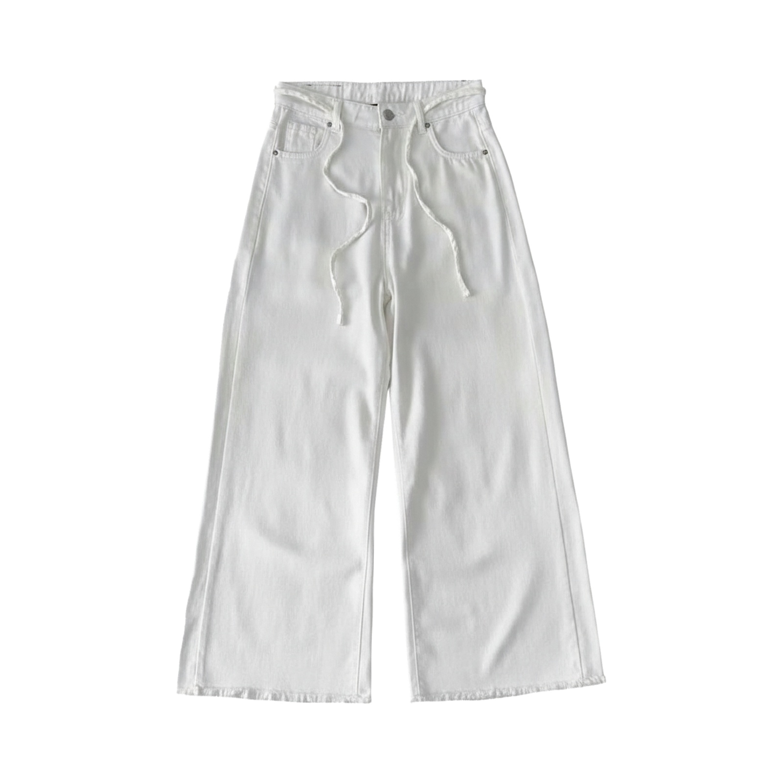 Quần suông jeans unisex màu trắng NULLED N-Q19