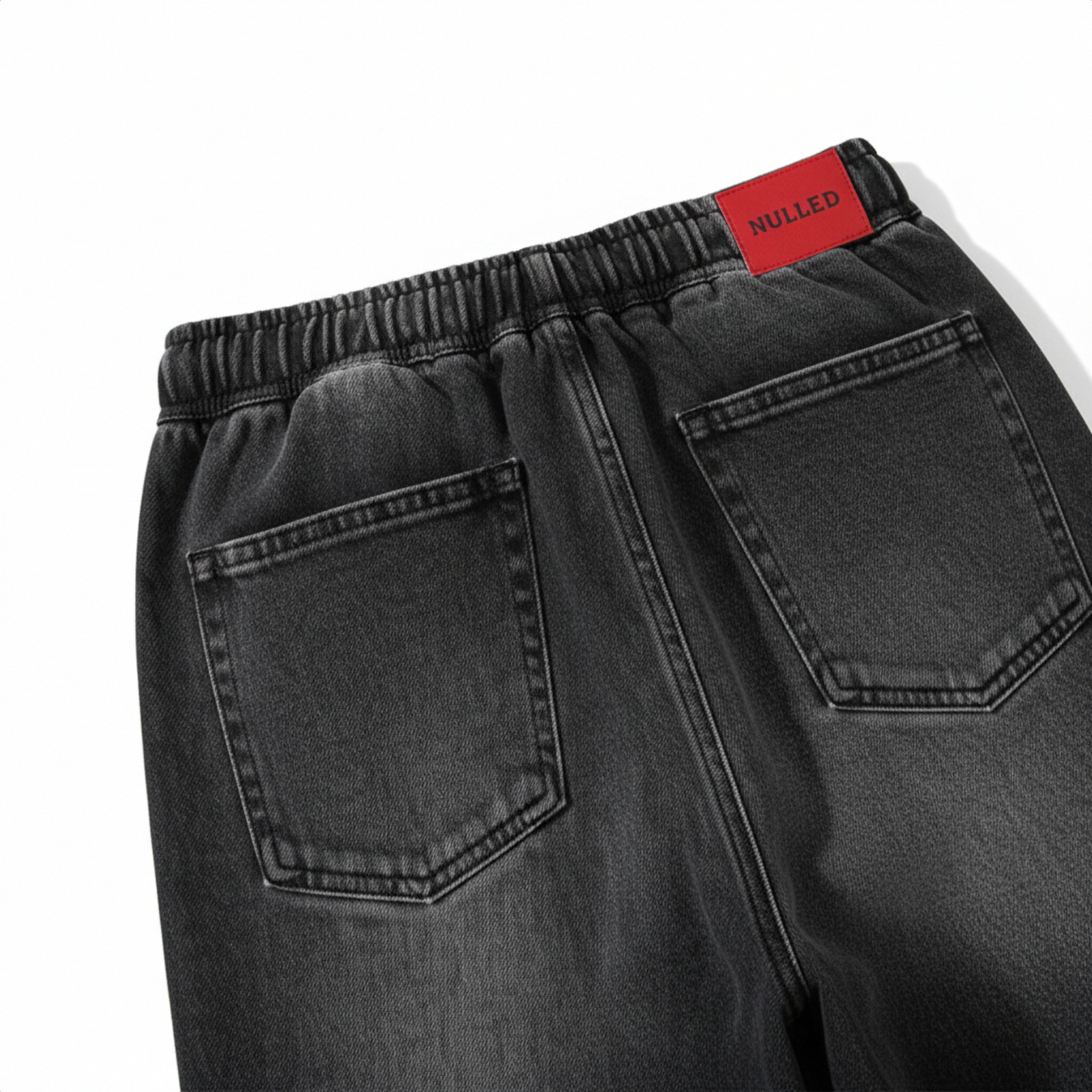 Quần baggy suông đen dây rút NULLED N-Q25-D