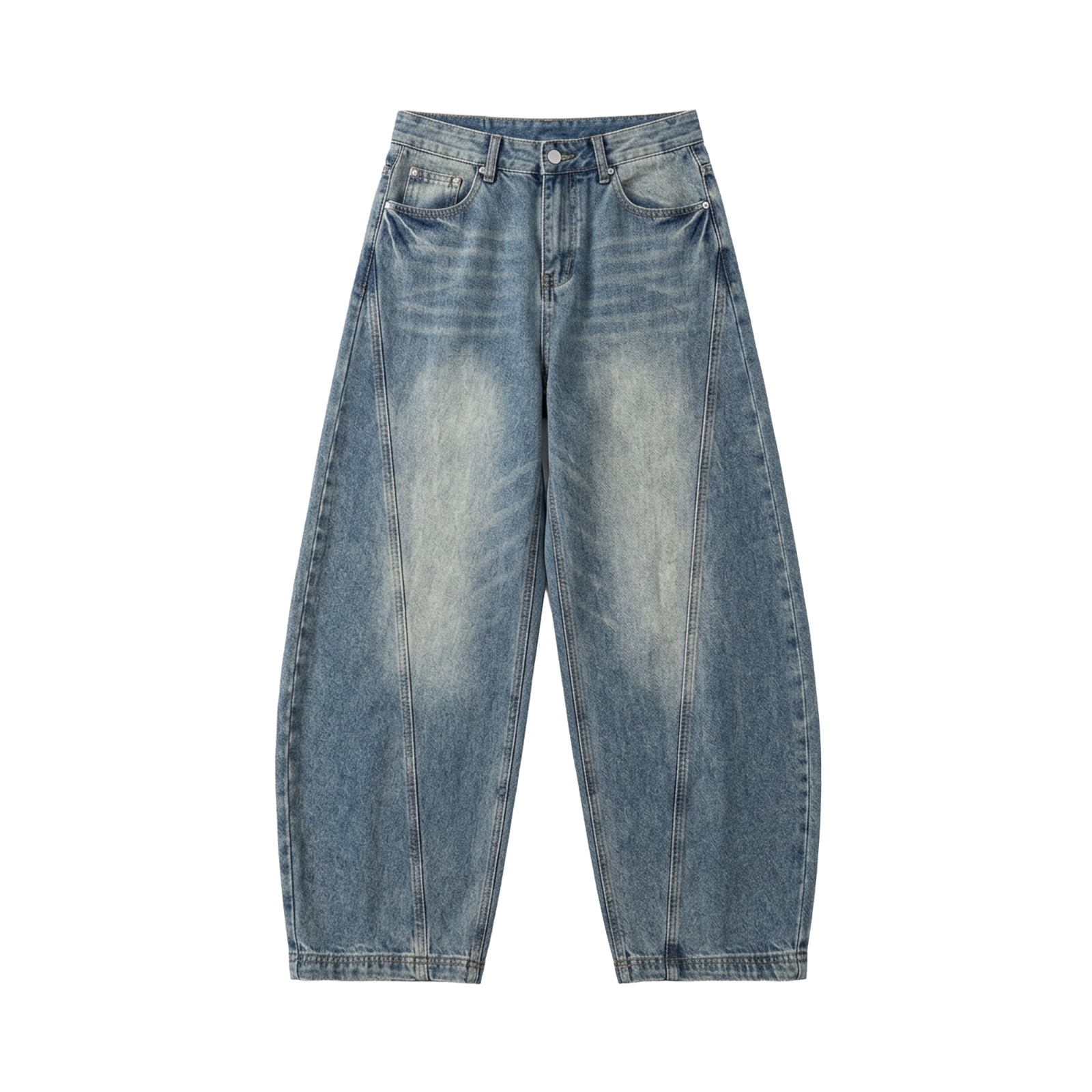 Quần baggy suông unisex jeans xanh nhạt NULLED N-Q43