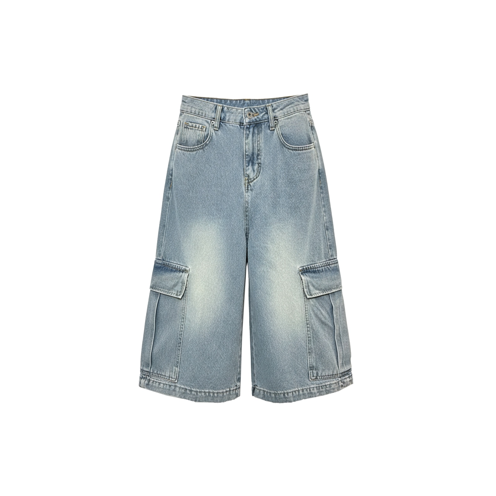 Quần bò lửng túi hộp màu xanh nhạt NULLED N-QS14-XN