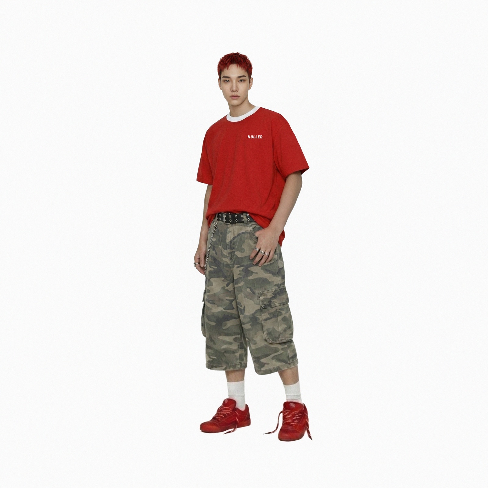 Áo thun đỏ phối cổ NULLED Tee N-T25-DOVT