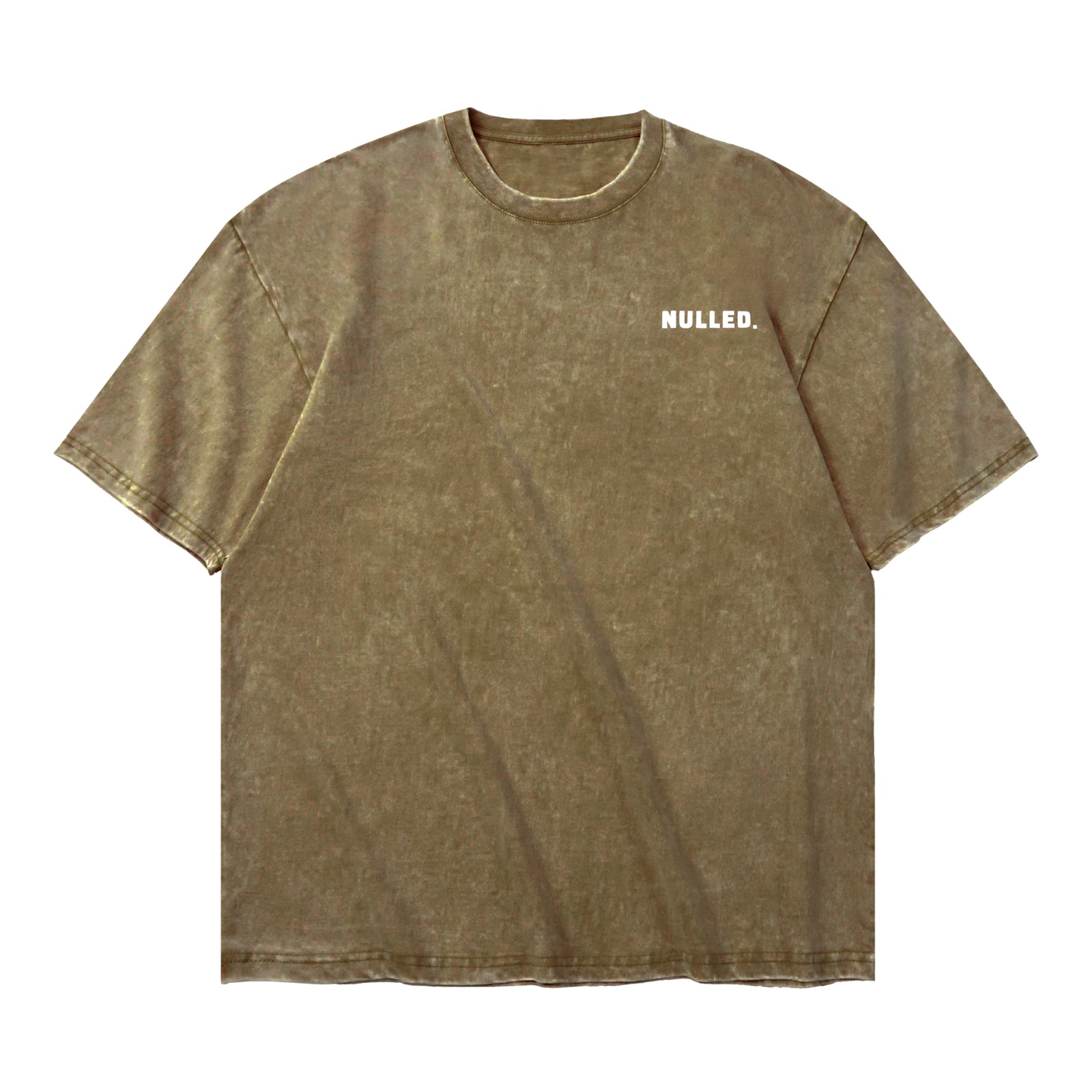 Áo phông vải wash loang màu nâu đậm NULLED N-T30-ND