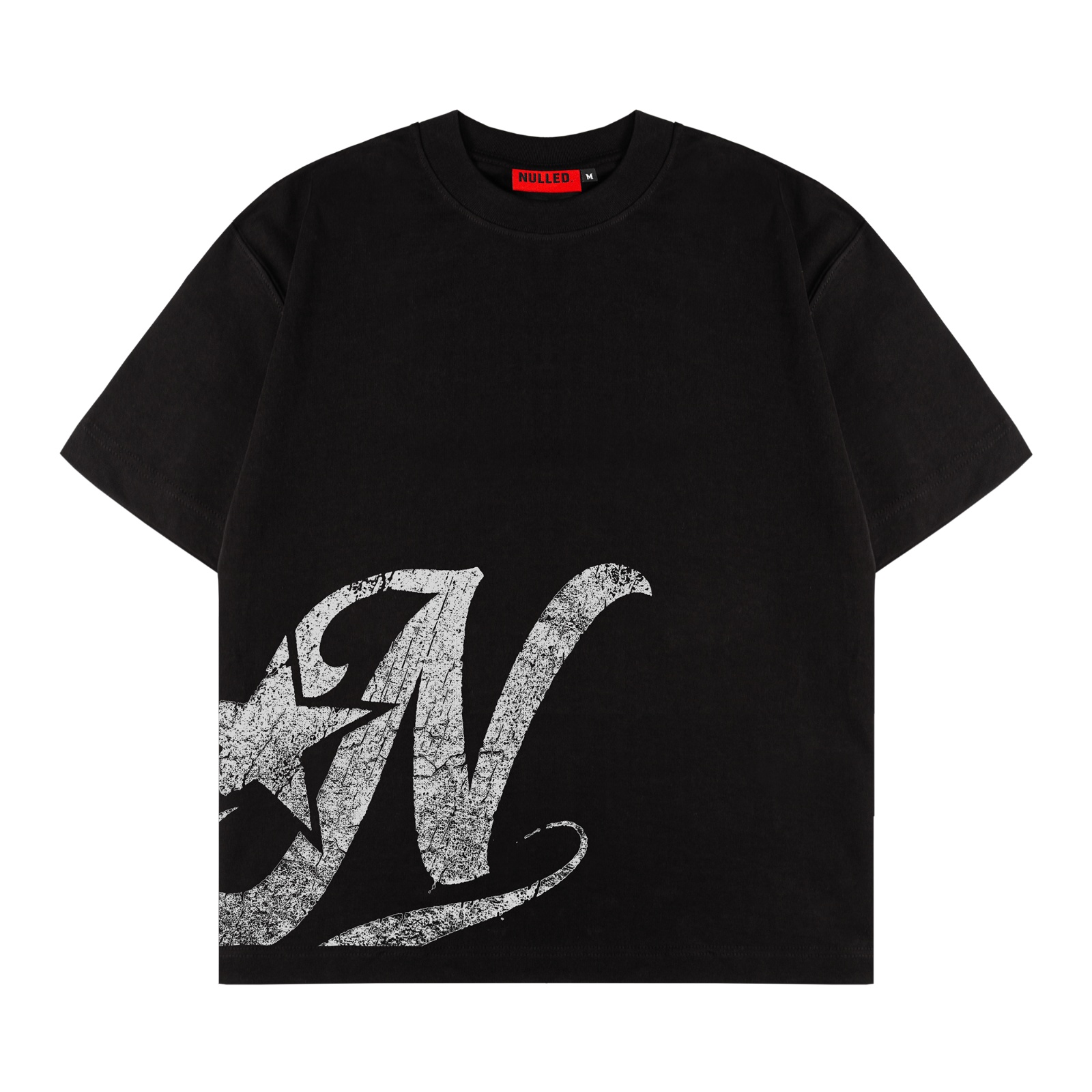 Áo thun in hình màu đen form boxy NULLED Y2K Grunge Tee N-T301-00-D