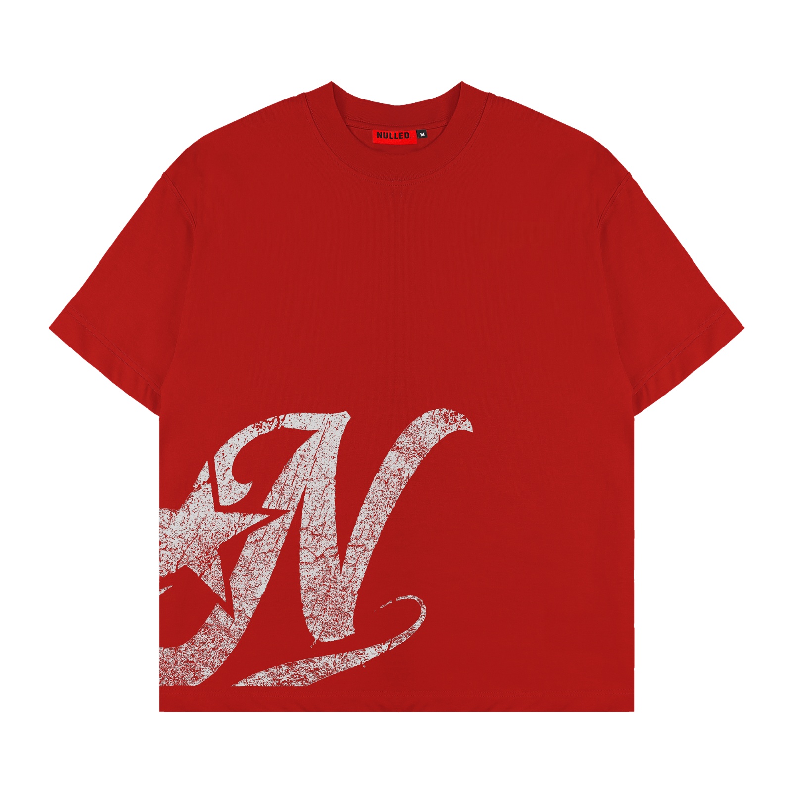 Áo thun in hình màu đỏ form boxy NULLED Y2K Grunge Tee N-T301-00-DO