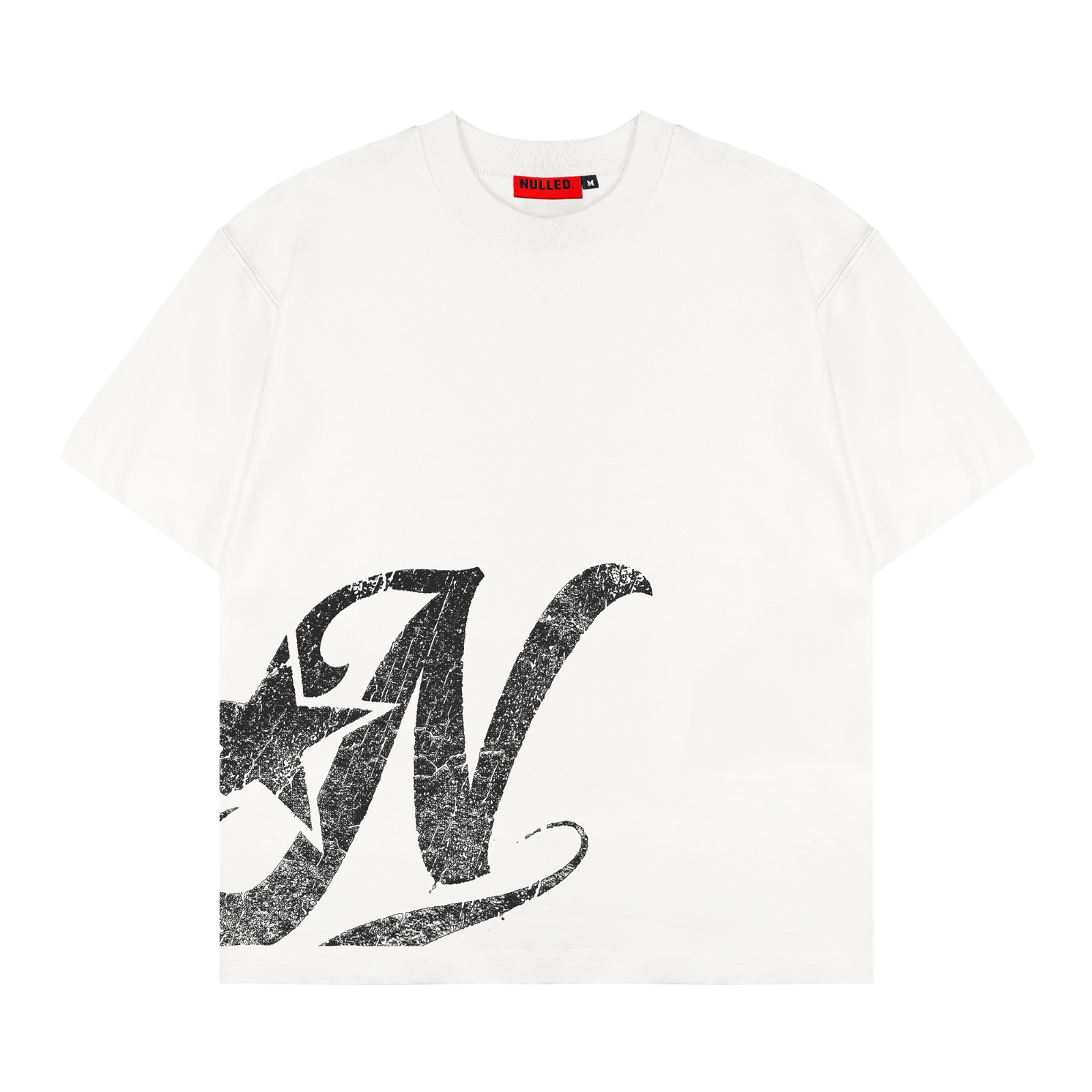 Áo thun in hình màu trắng form boxy NULLED Y2K Grunge Tee N-T301-00-T