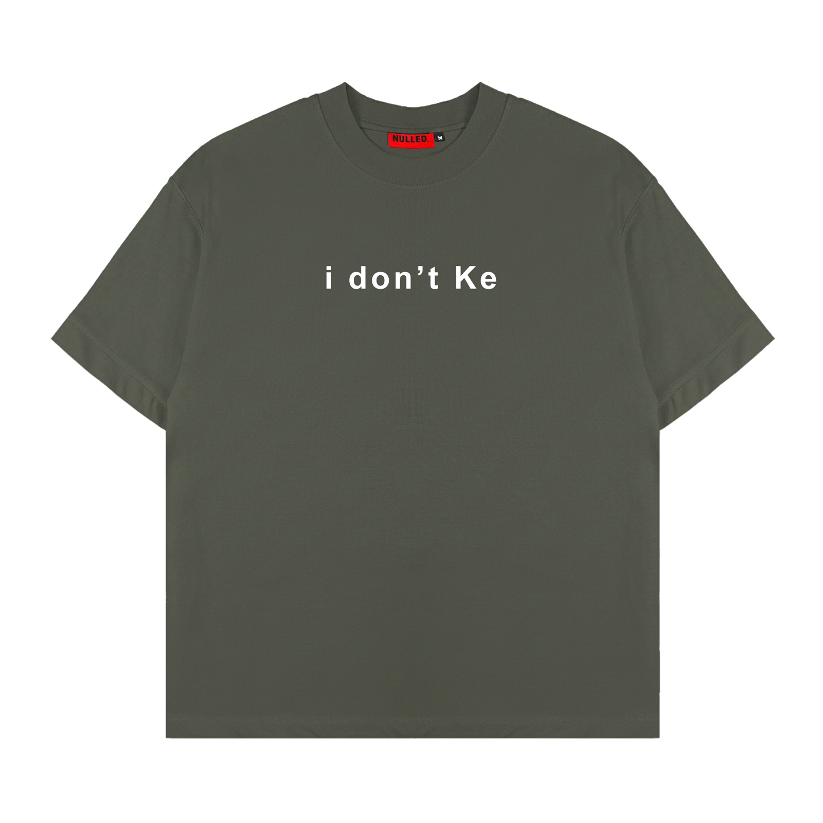 Áo thun in chữ basic form boxy màu xám chì NULLED I Don't Ke Tee N-T303-00-XC