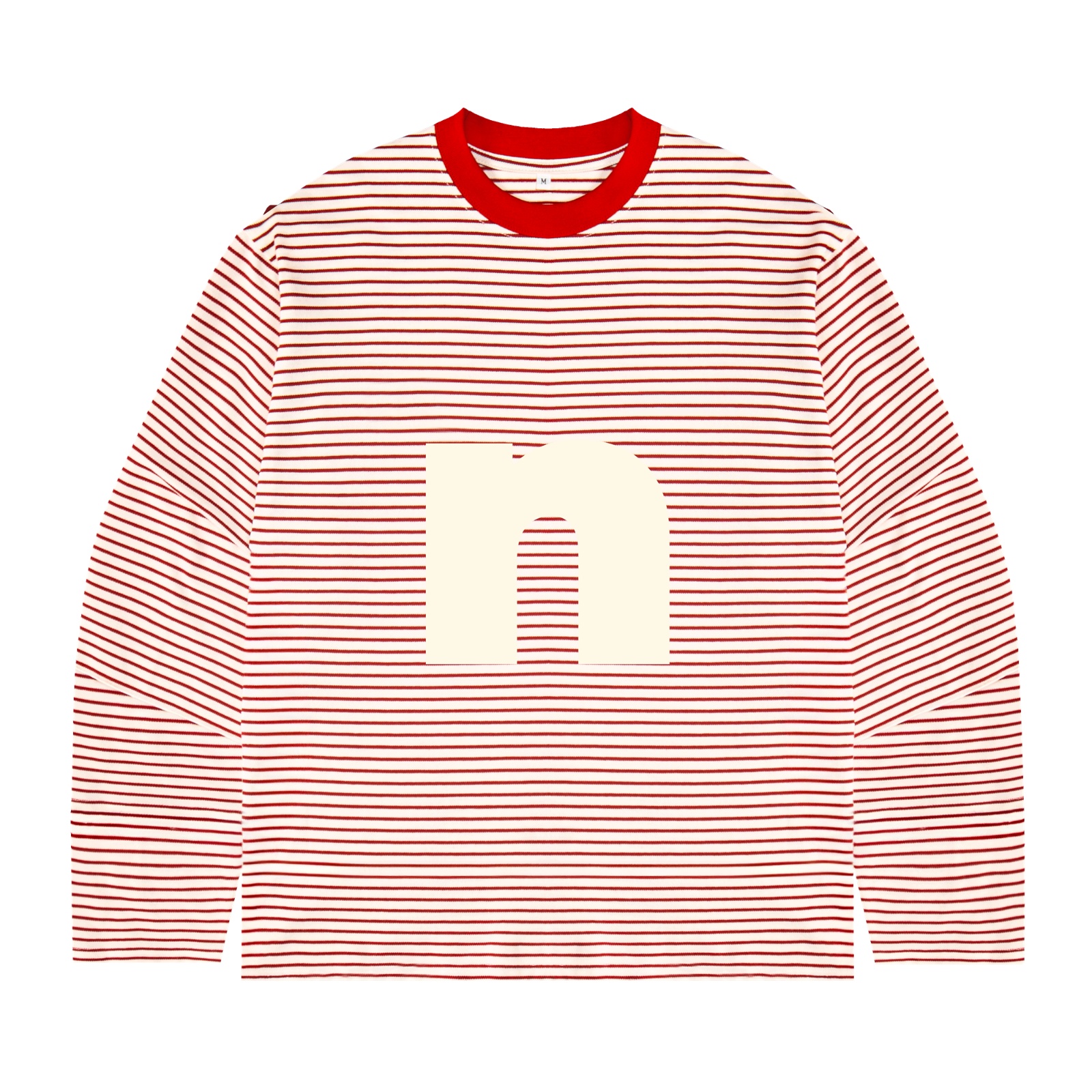 Áo thun tay dài NULLED màu đỏ in hình basic Signature N Tee N-T305-06-DO