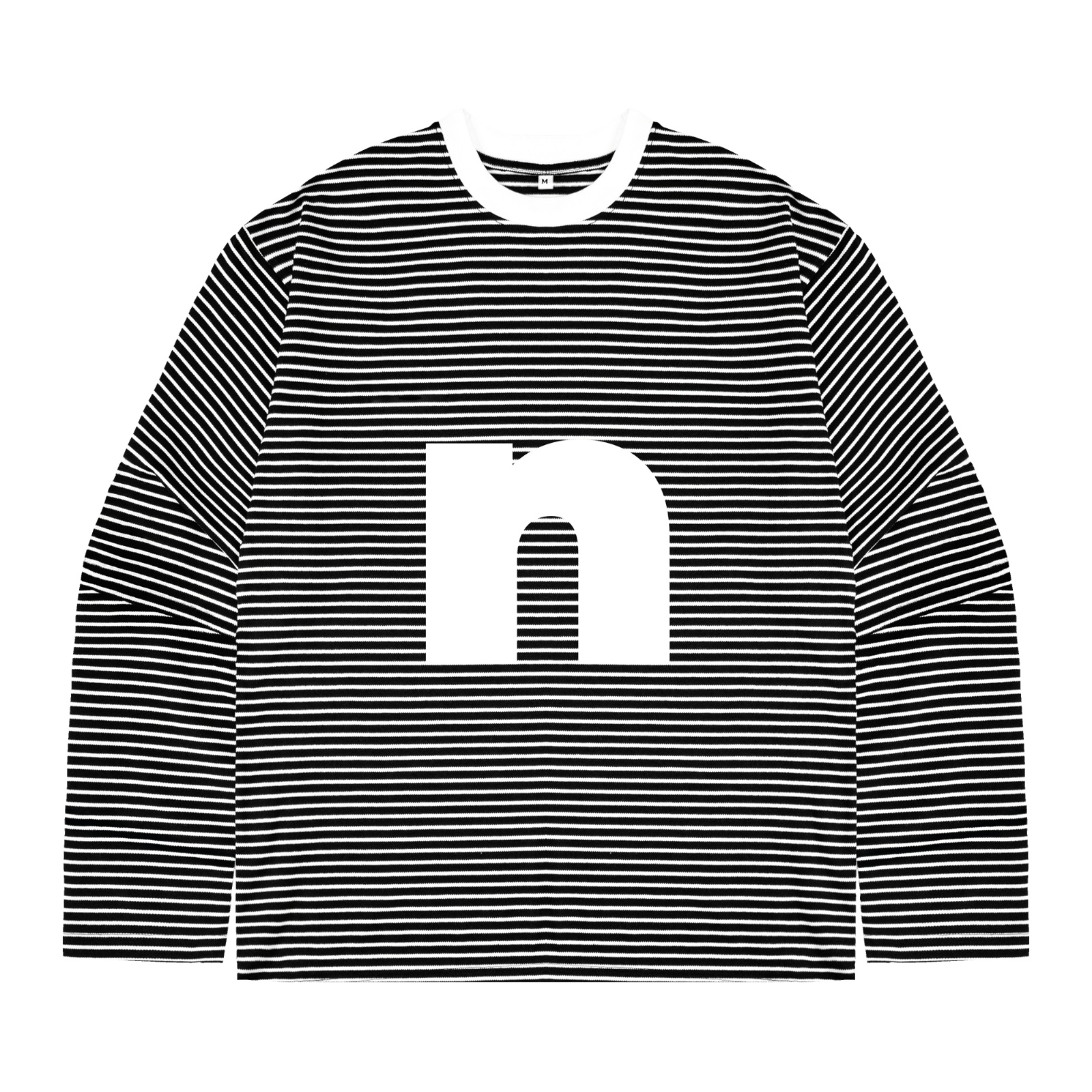 Áo thun tay dài NULLED màu đen in hình basic Signature N Tee N-T305-06-DVD