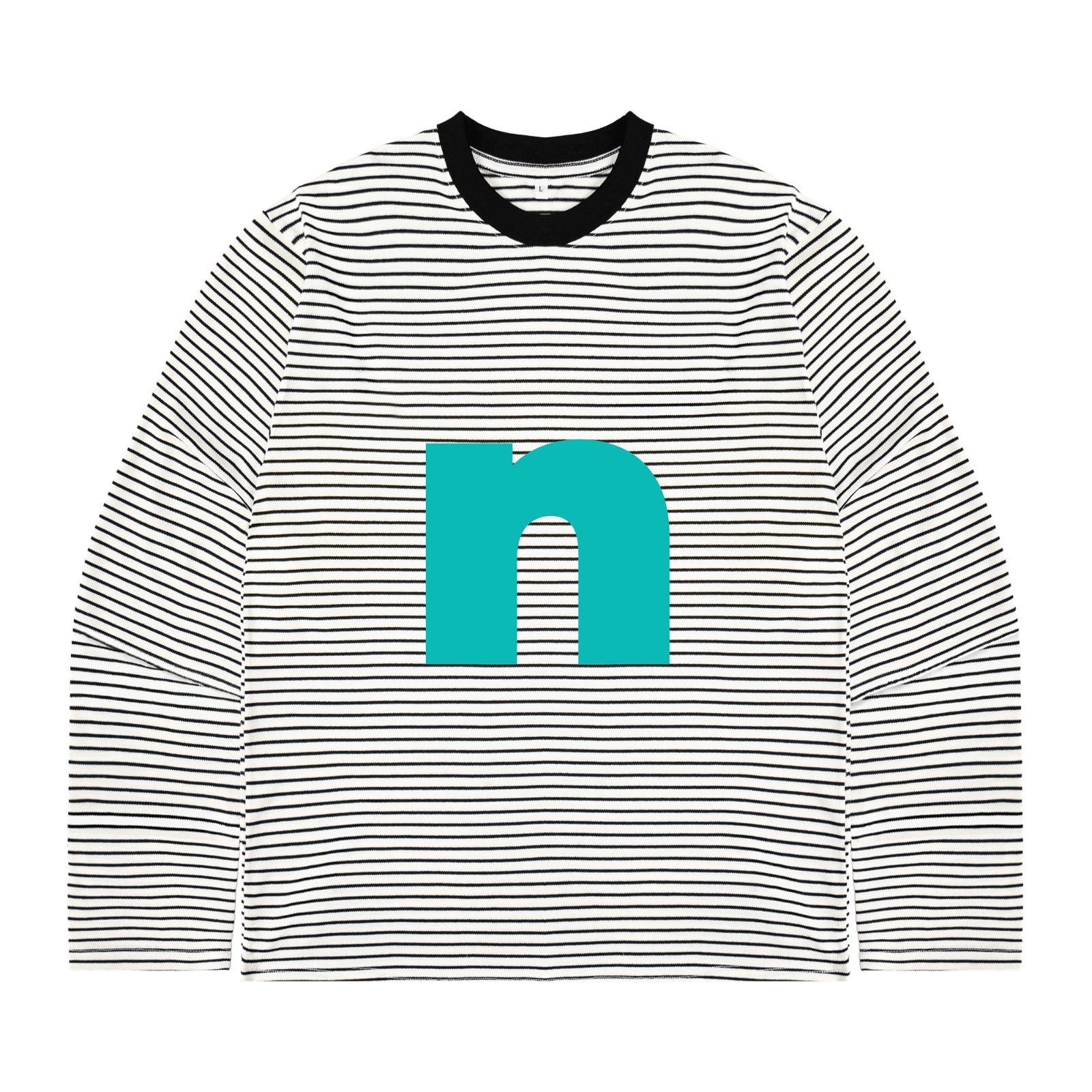 Áo thun tay dài NULLED màu kem in hình basic Signature N Tee N-T305-06-KVD