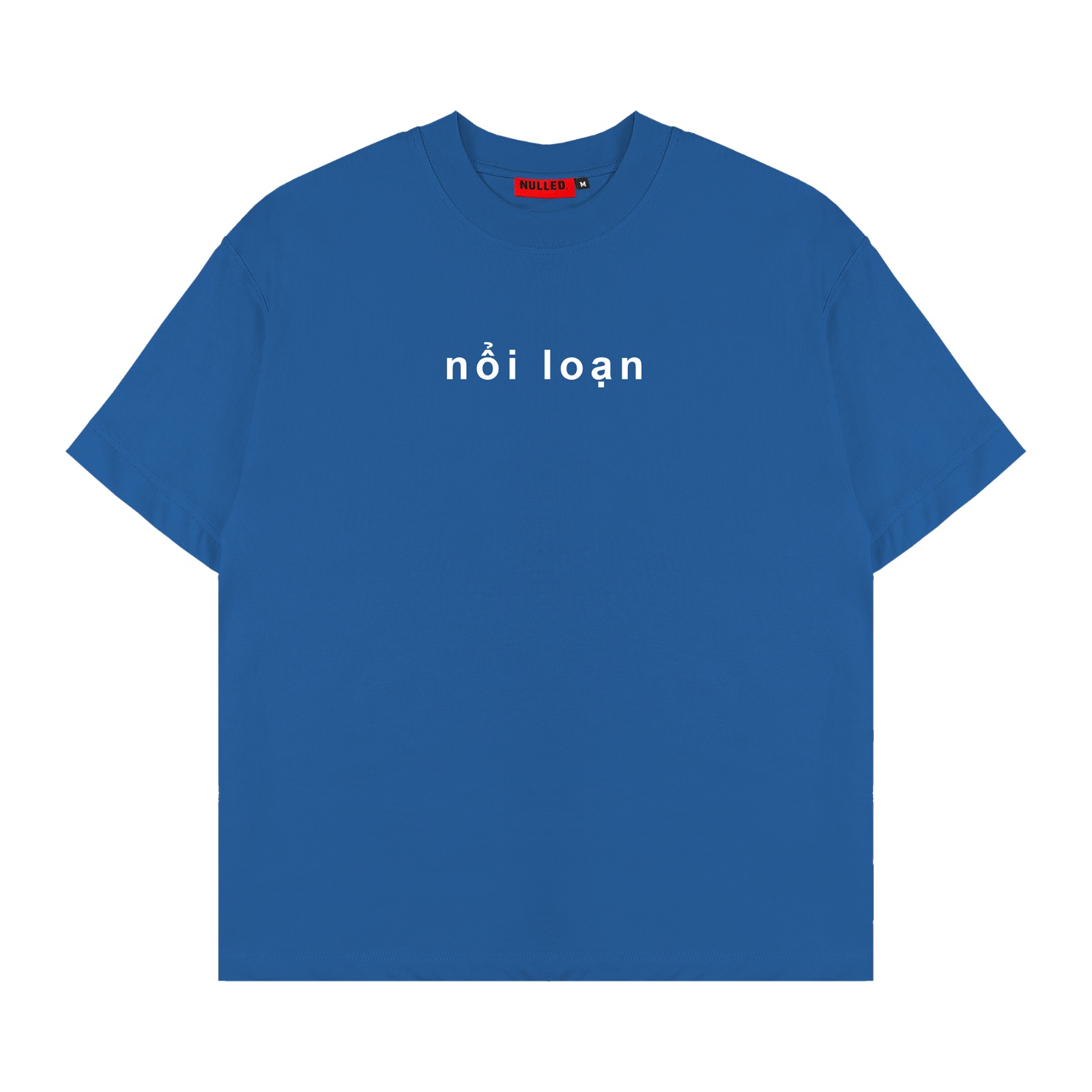 Áo thun in chữ basic màu xanh coban NULLED Nổi Loạn 2.0 N-T306-00-CB