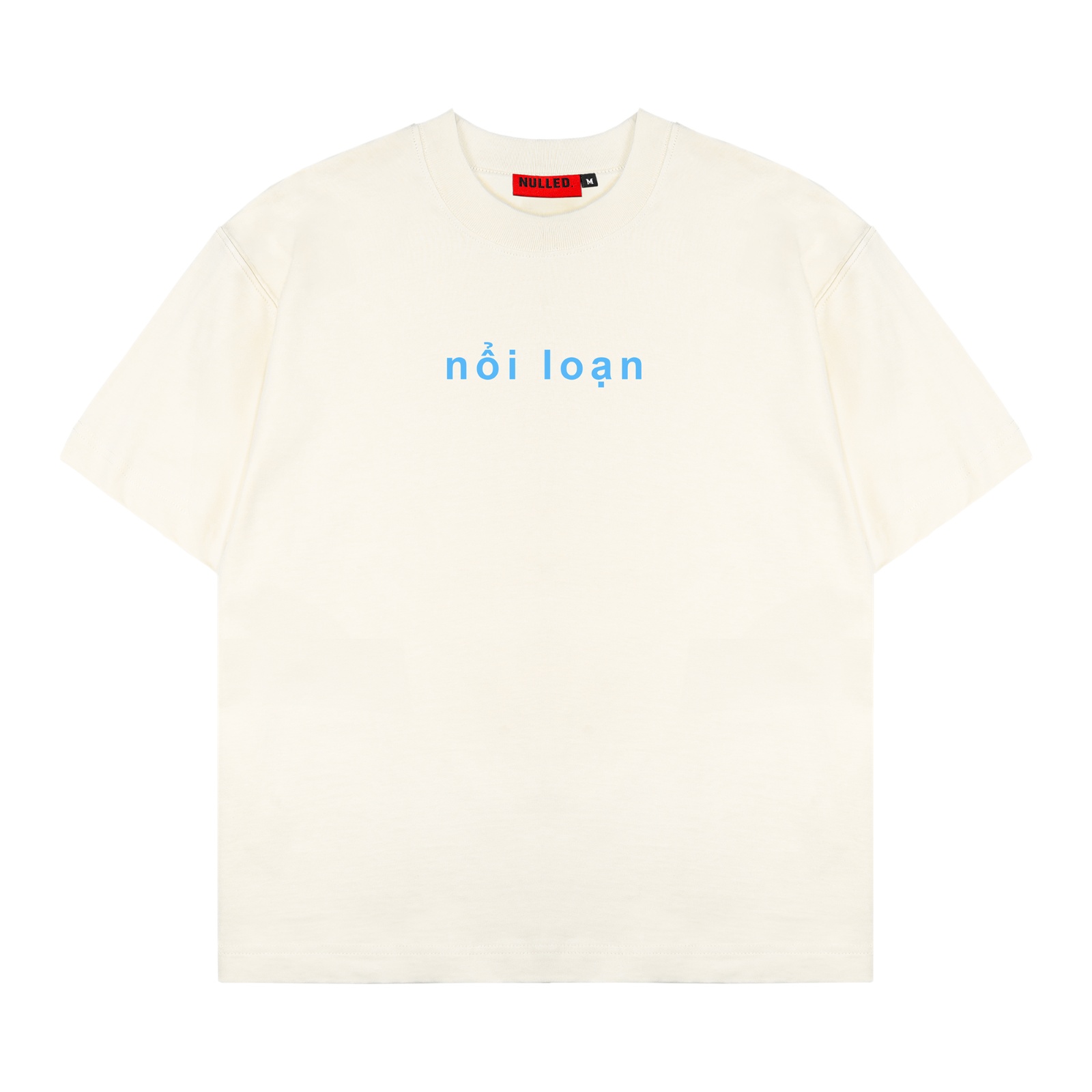 Áo thun in chữ basic màu kem NULLED Nổi Loạn 2.0 N-T306-00-K