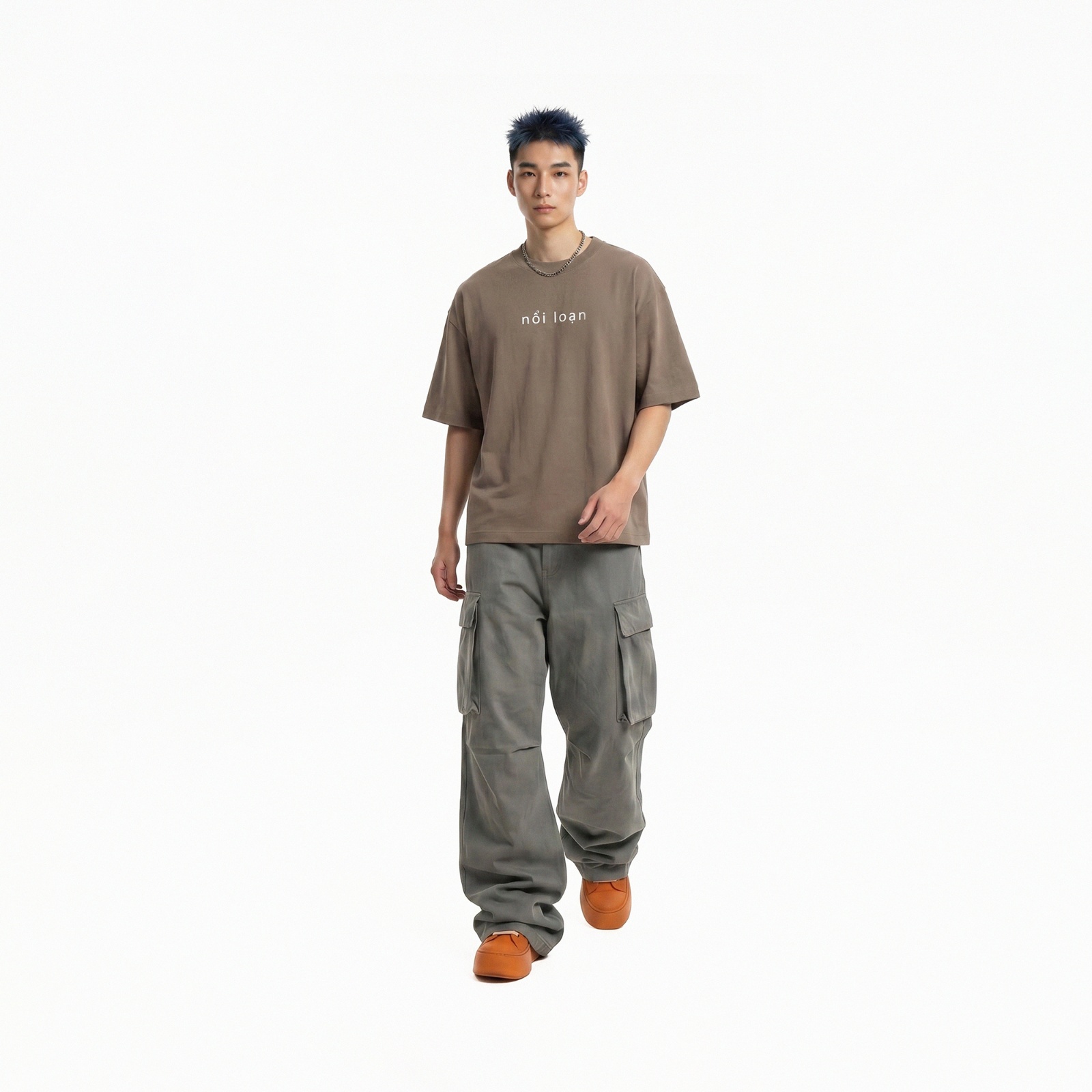 Áo thun in chữ basic màu nâu NULLED Nổi Loạn 2.0 N-T306-00-N