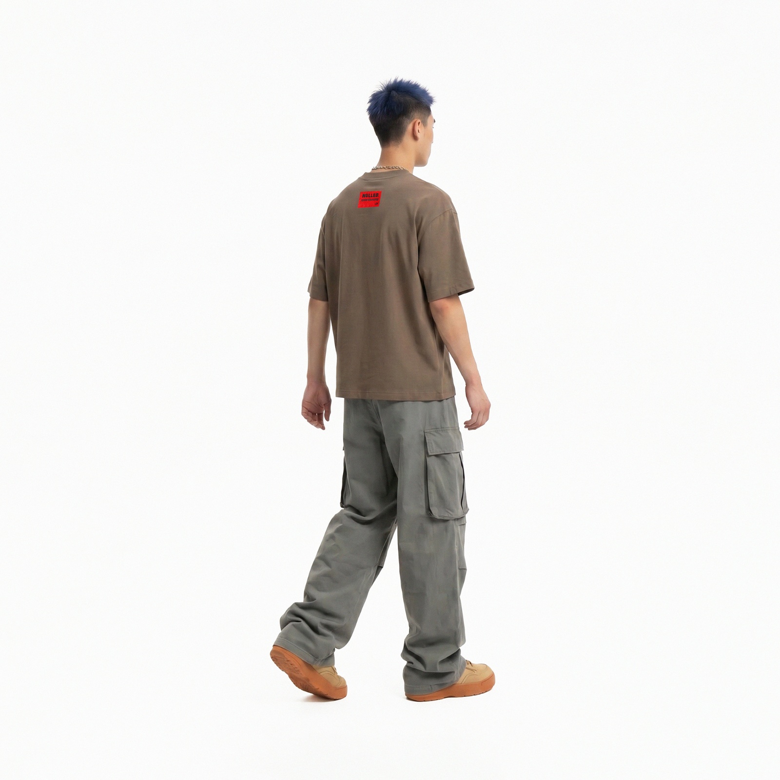 Áo thun in chữ basic màu nâu NULLED Nổi Loạn 2.0 N-T306-00-N