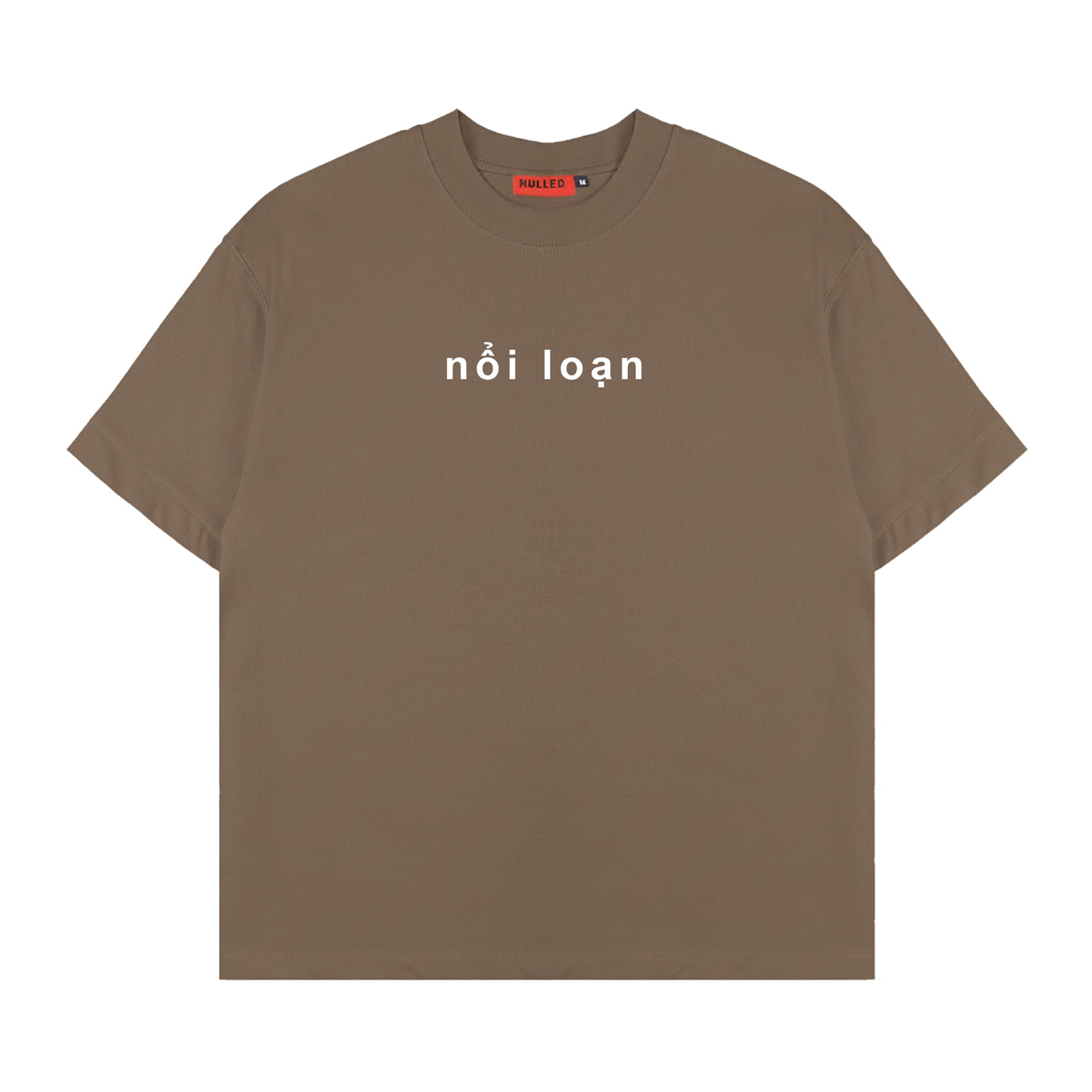 Áo thun in chữ basic màu nâu NULLED Nổi Loạn 2.0 N-T306-00-N