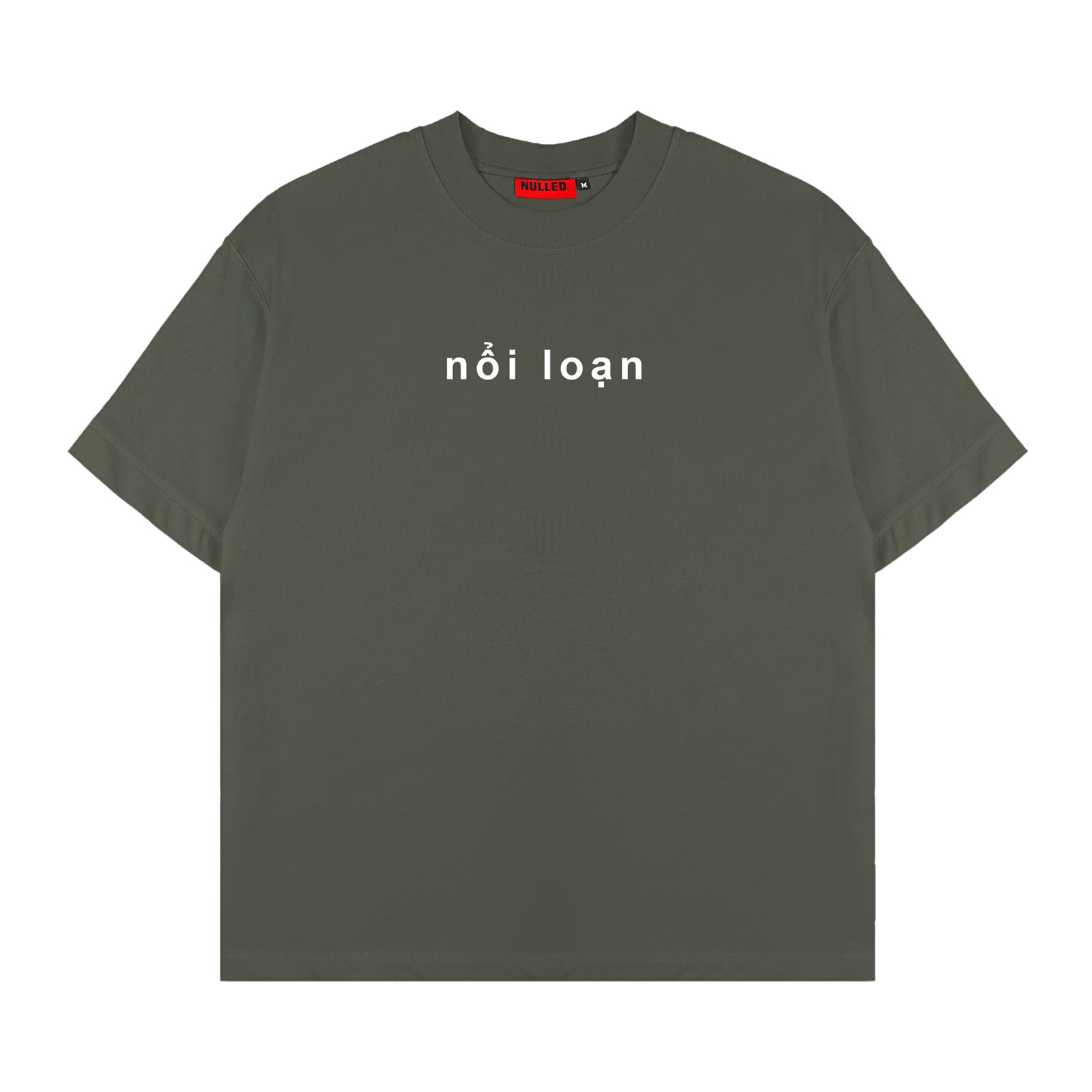 Áo thun in chữ basic màu xám chì NULLED Nổi Loạn 2.0 N-T306-00-XC