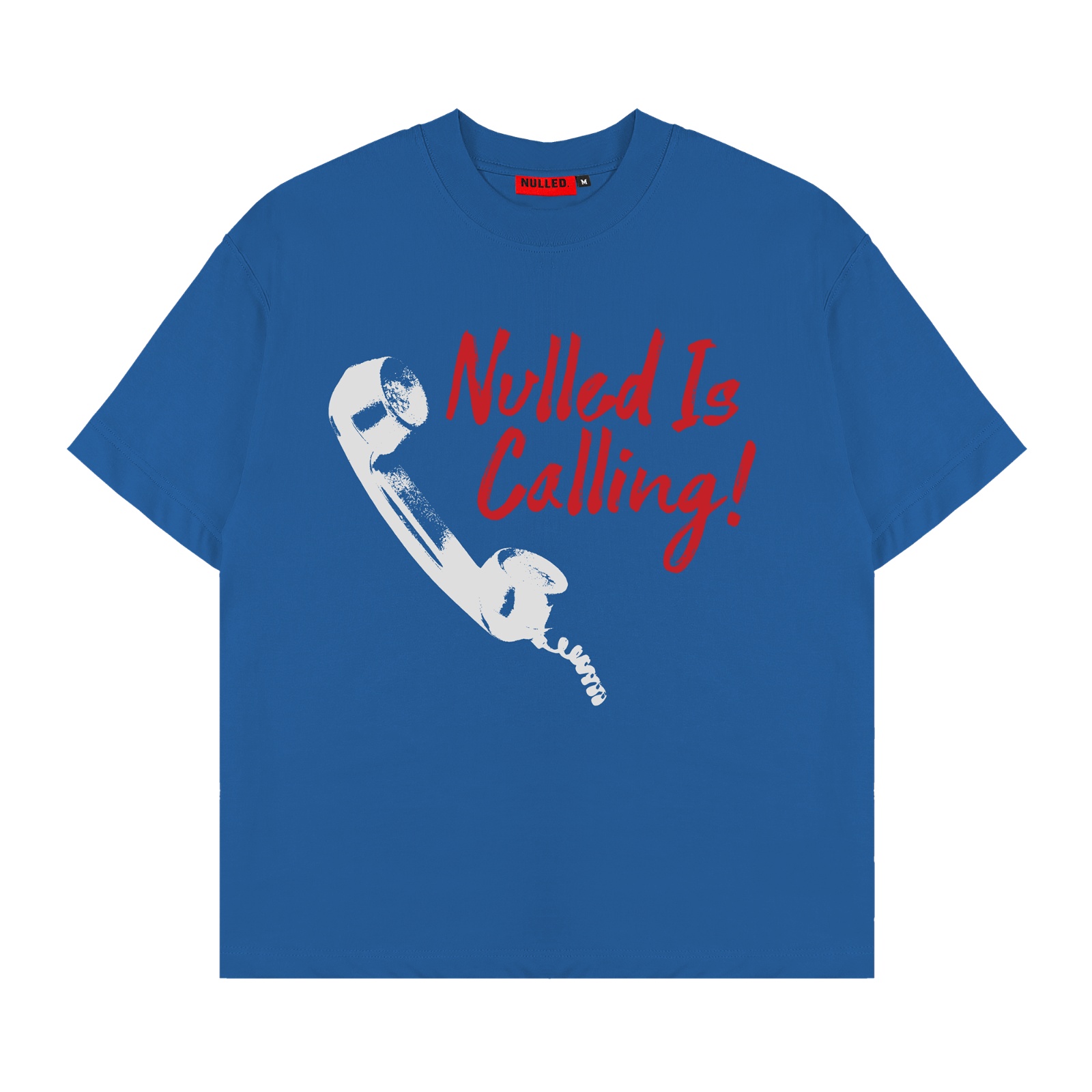 Áo thun in hình retro NULLED màu xanh Coban Navy The Call Tee N-T309-00-CB