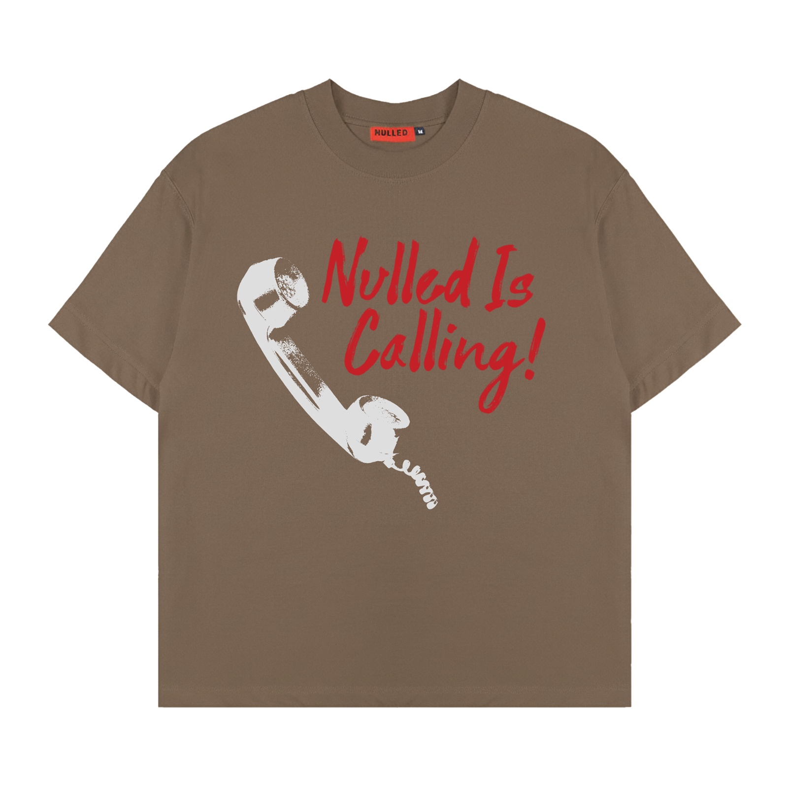 Áo thun in hình retro NULLED màu nâu The Call Tee N-T309-00-N