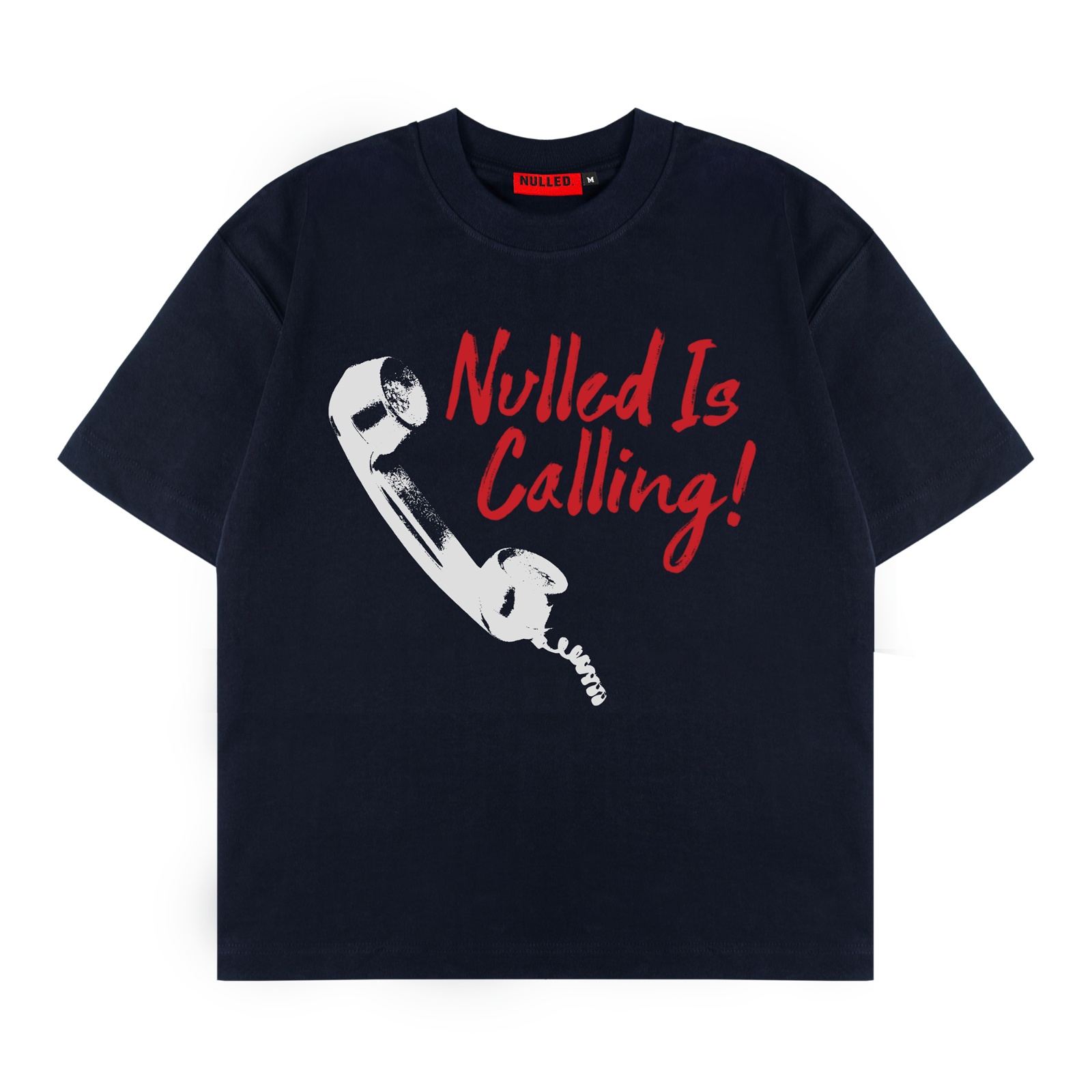 Áo thun in hình retro NULLED màu xanh Navy The Call Tee N-T309-00-NA