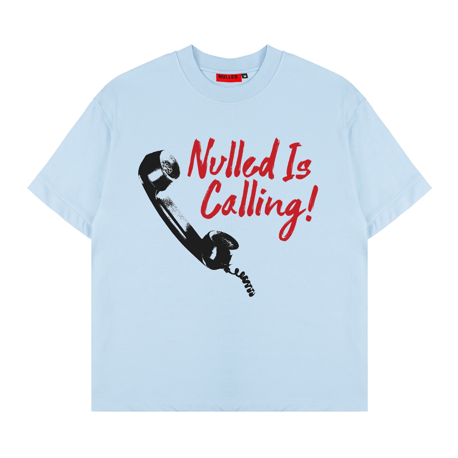 Áo thun in hình retro NULLED màu xanh biển The Call Tee N-T309-00-XB
