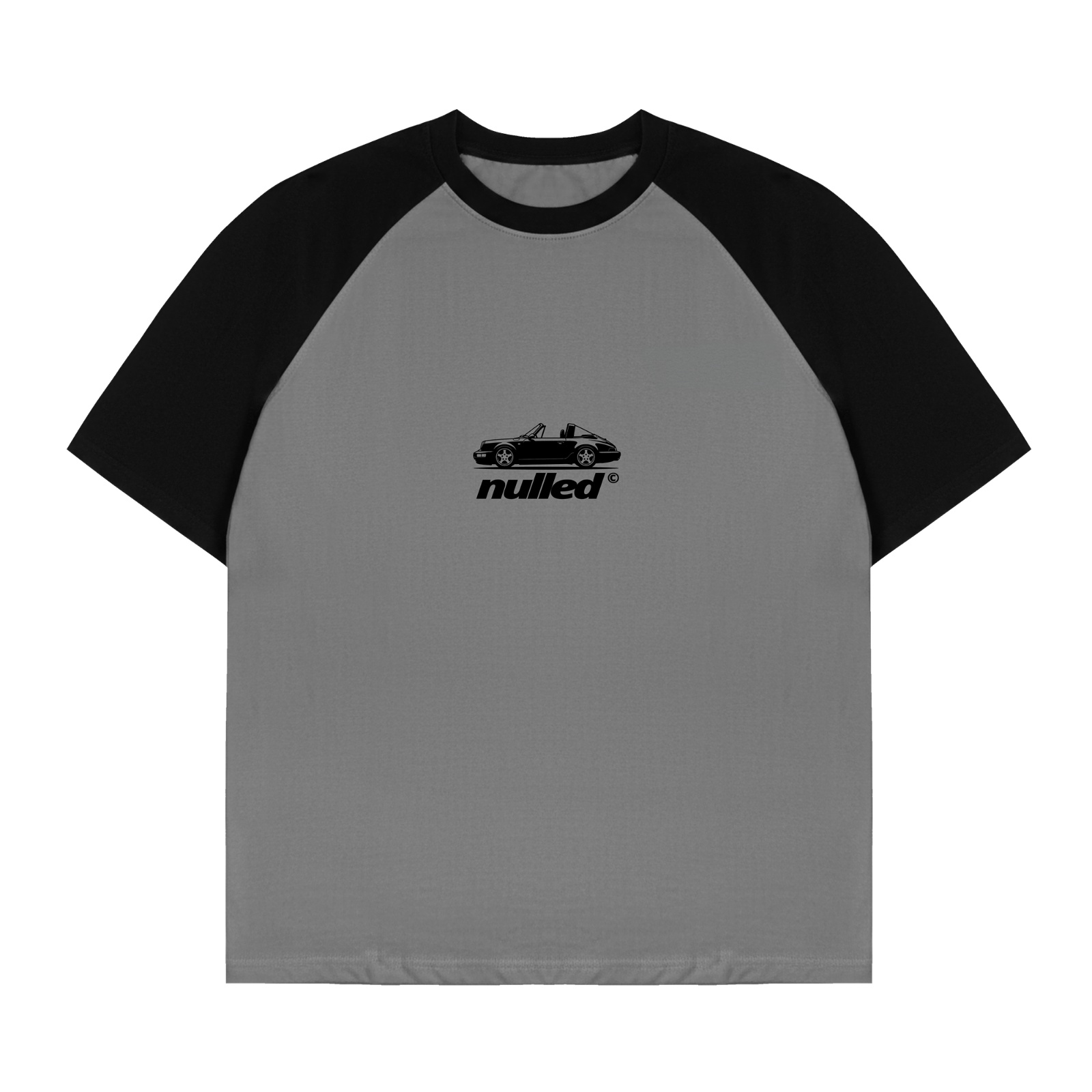 Áo thun raglan in hình màu xám đen NULLED Vintage Roadster Tee N-T310-07-XD