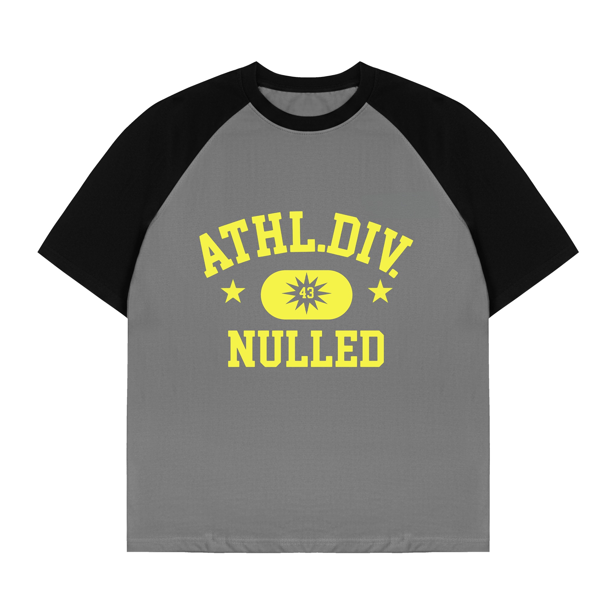 Áo thun raglan in hình màu xám đen Campus League Tee N-T311-07-XD